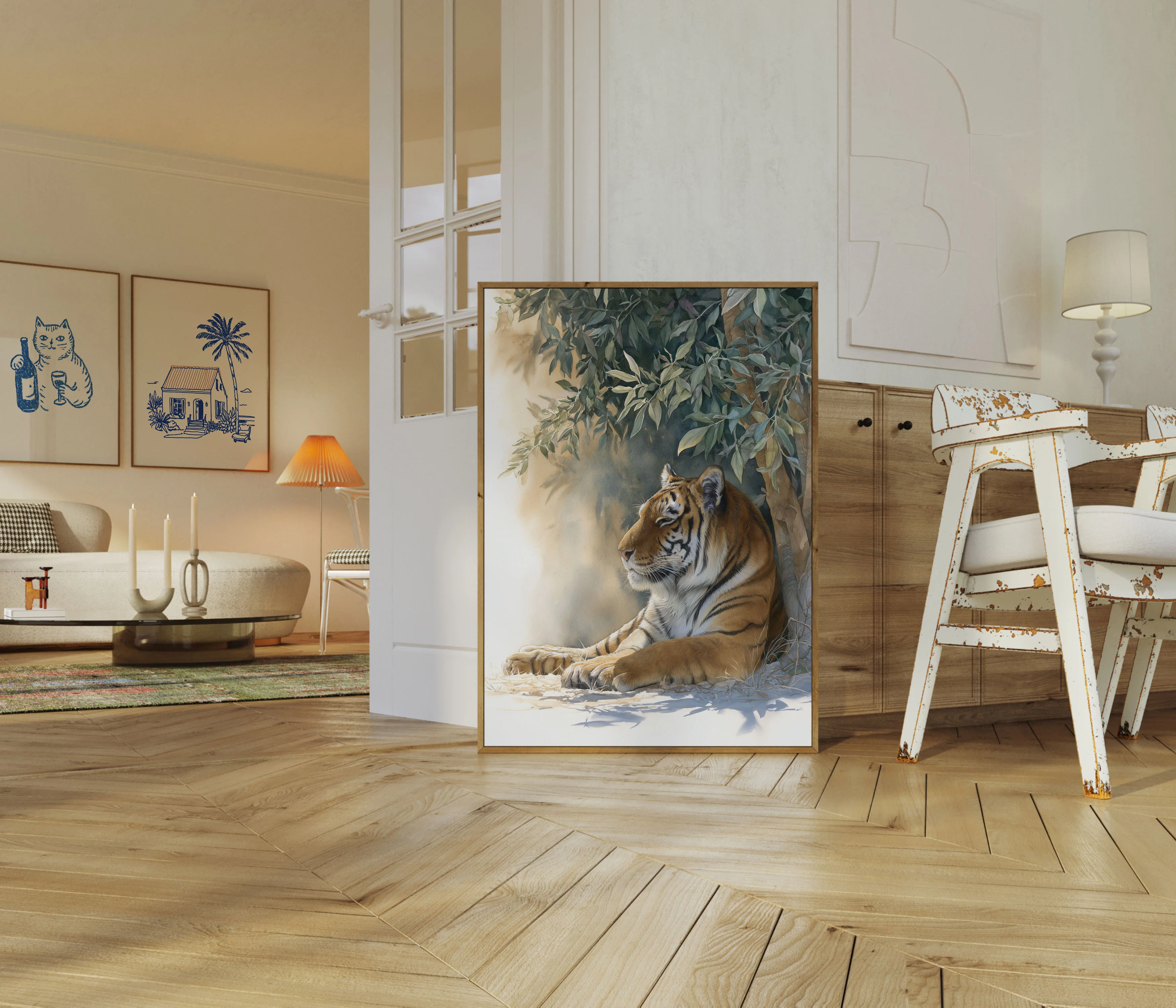 Majestic Tiger in Tranquil Jungle Poster - Image 5