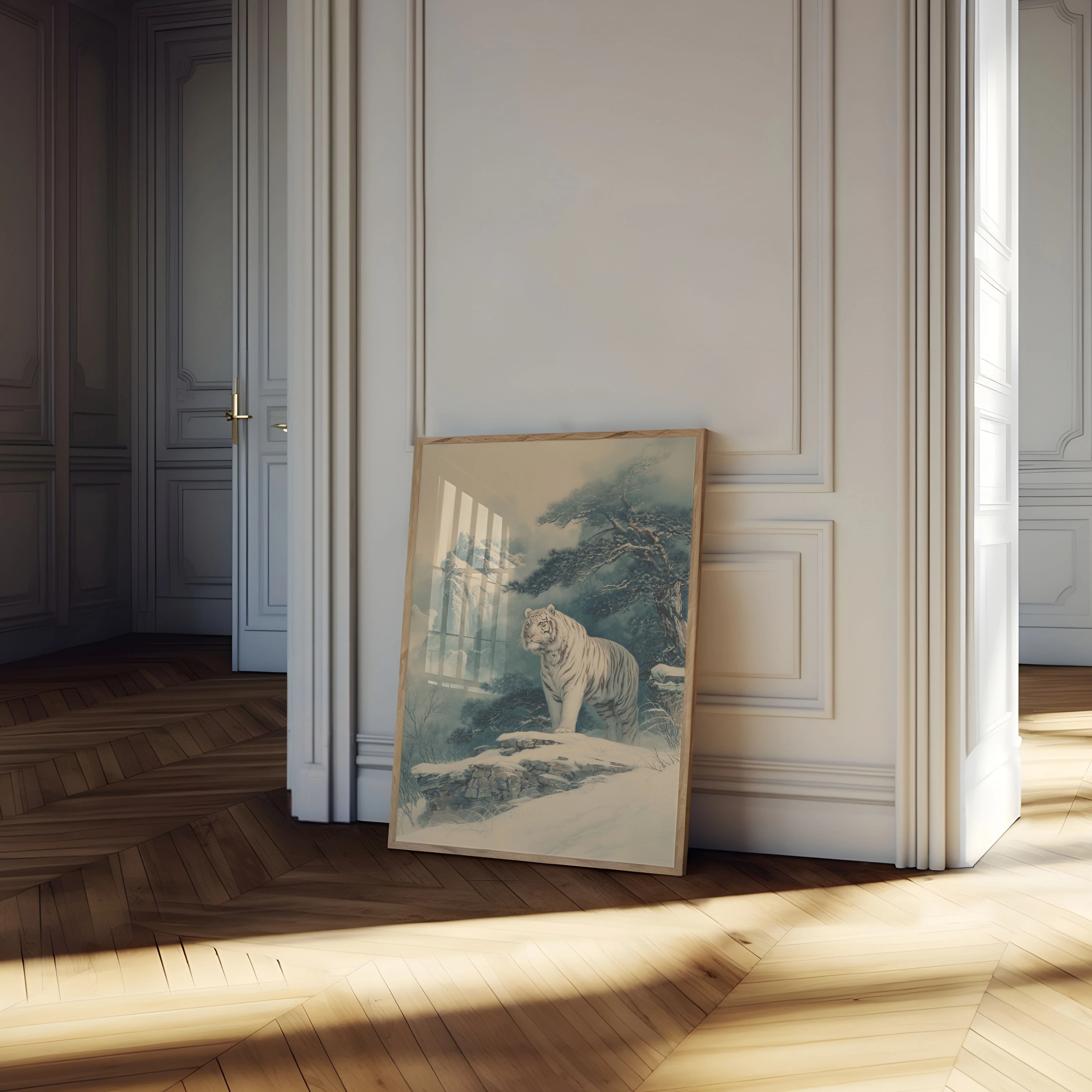 Majestic White Tiger Mountain Poster - Image 4