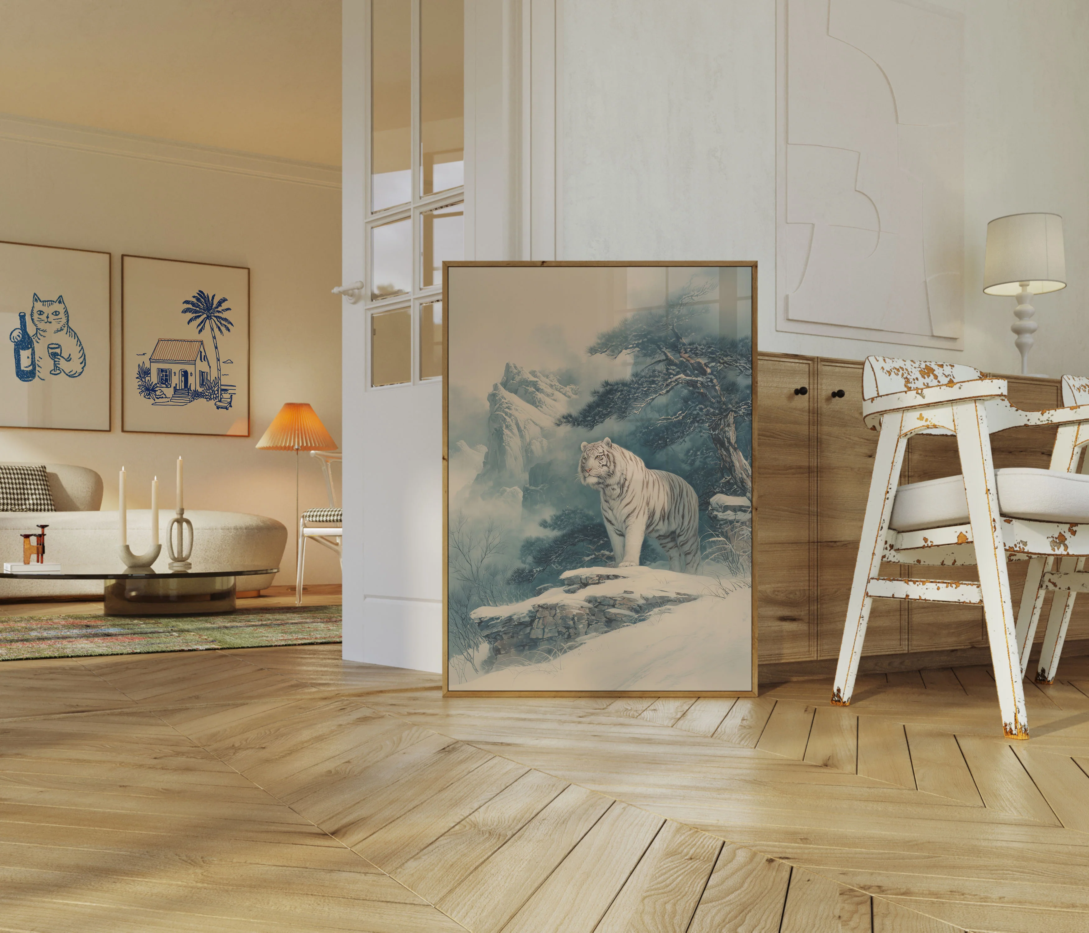 Majestic White Tiger Mountain Poster - Image 5