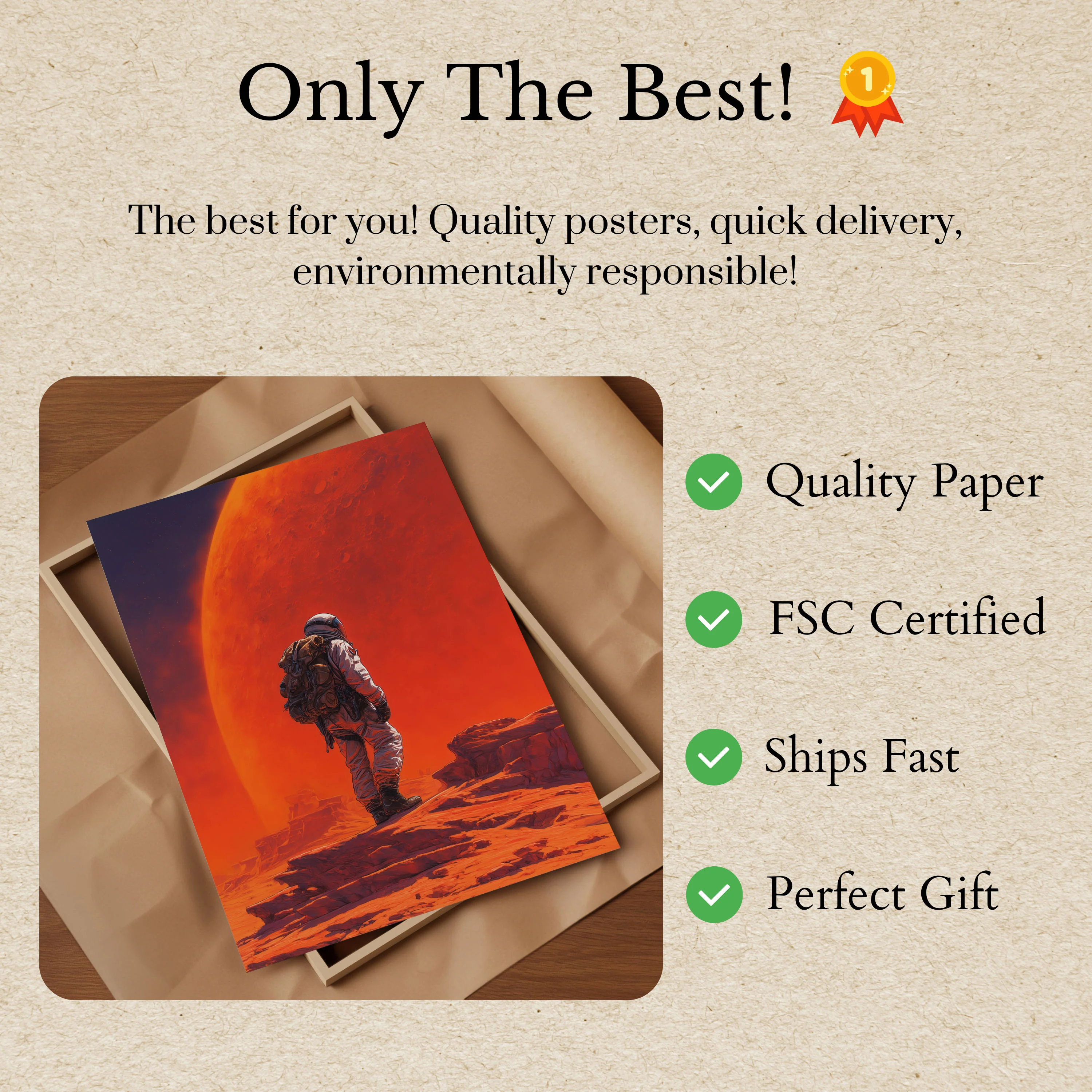 Martian Solitude Space Explorer Poster - Image 3