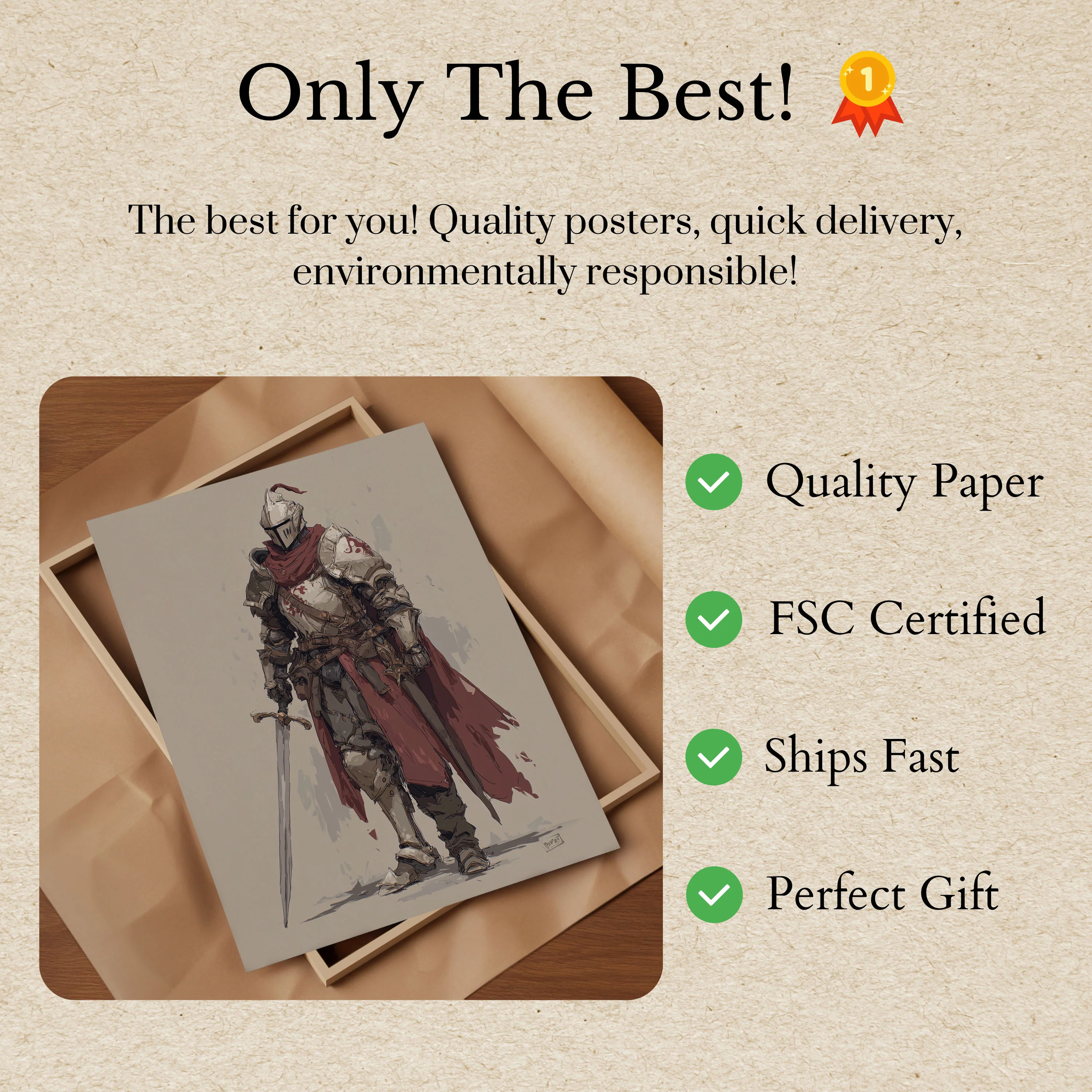 Medieval Warrior Knight Battle Poster - Image 3