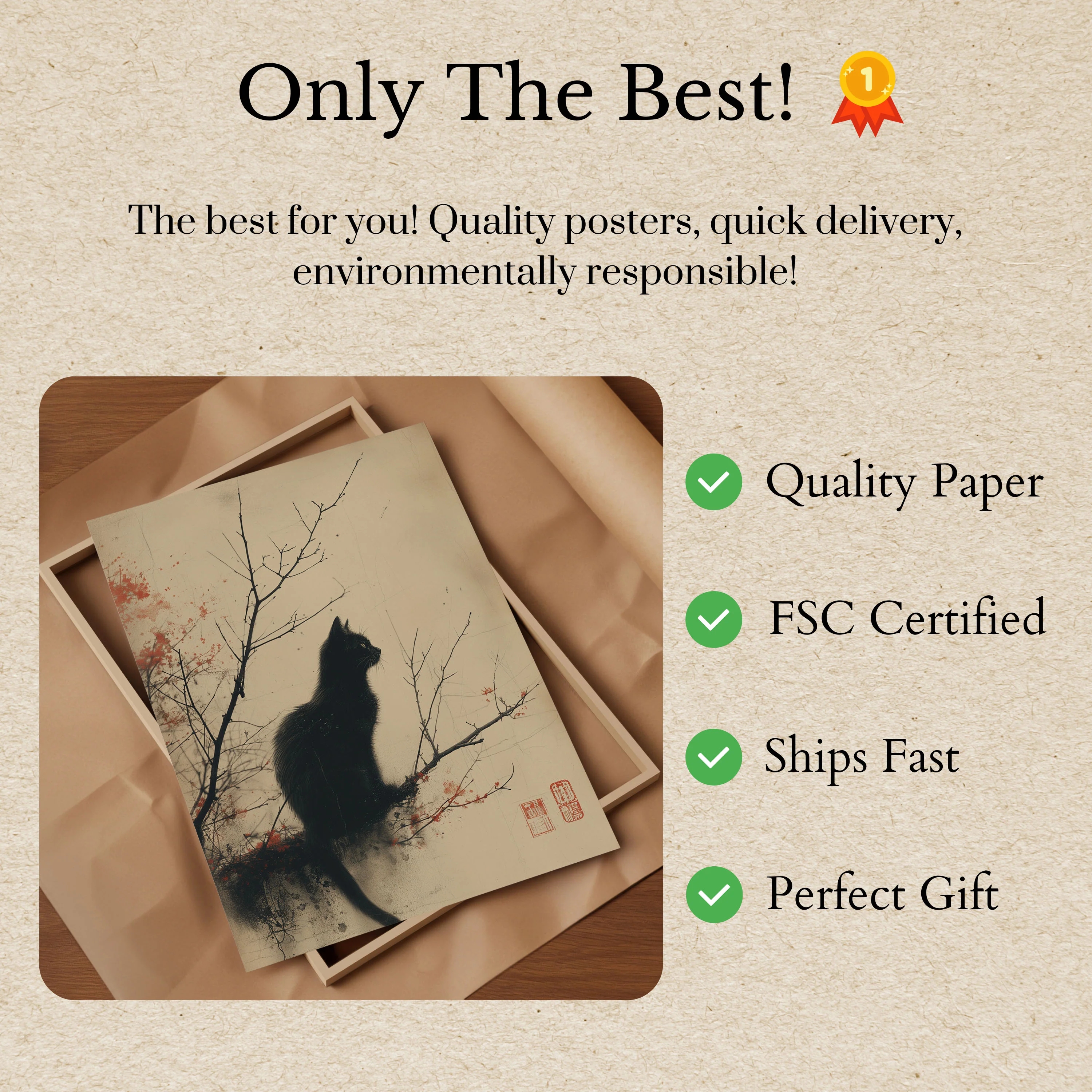 Midnight Feline Silhouette Poster - Image 3