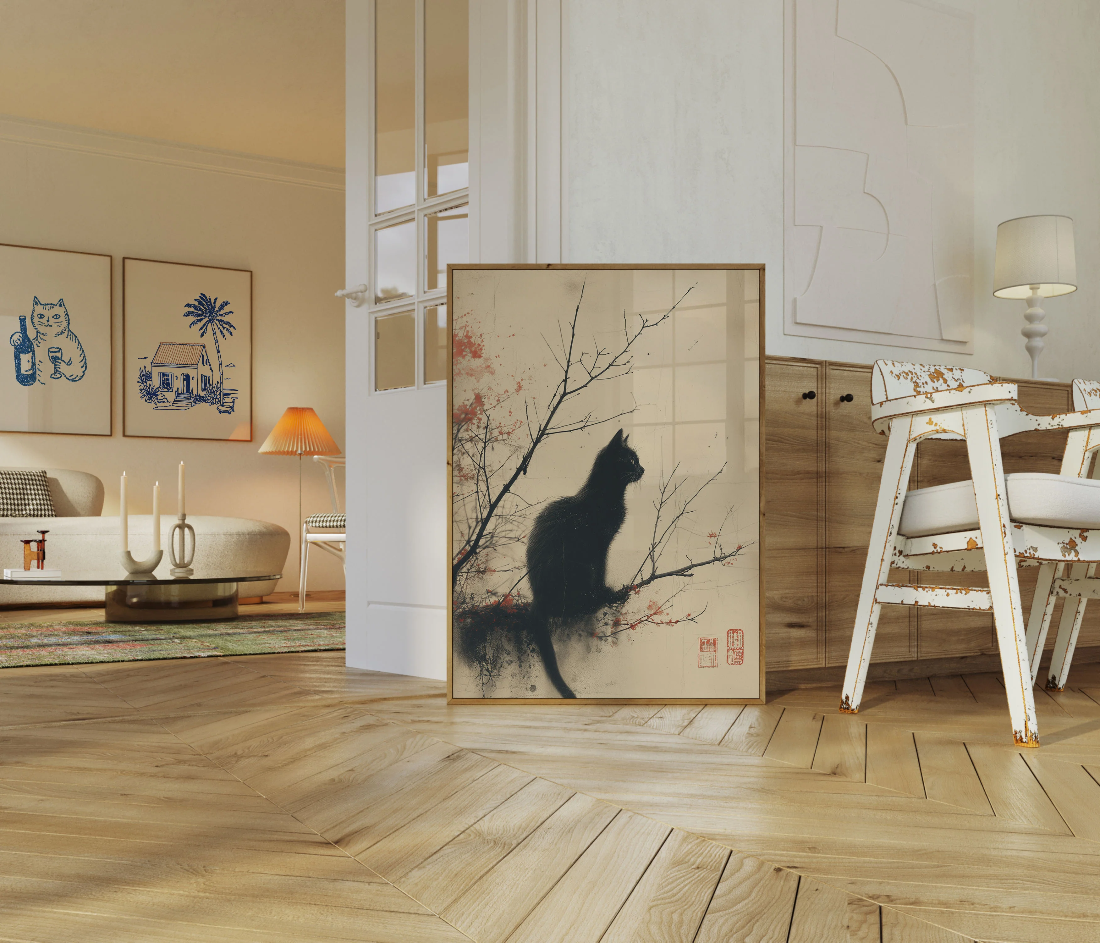 Midnight Feline Silhouette Poster - Image 5