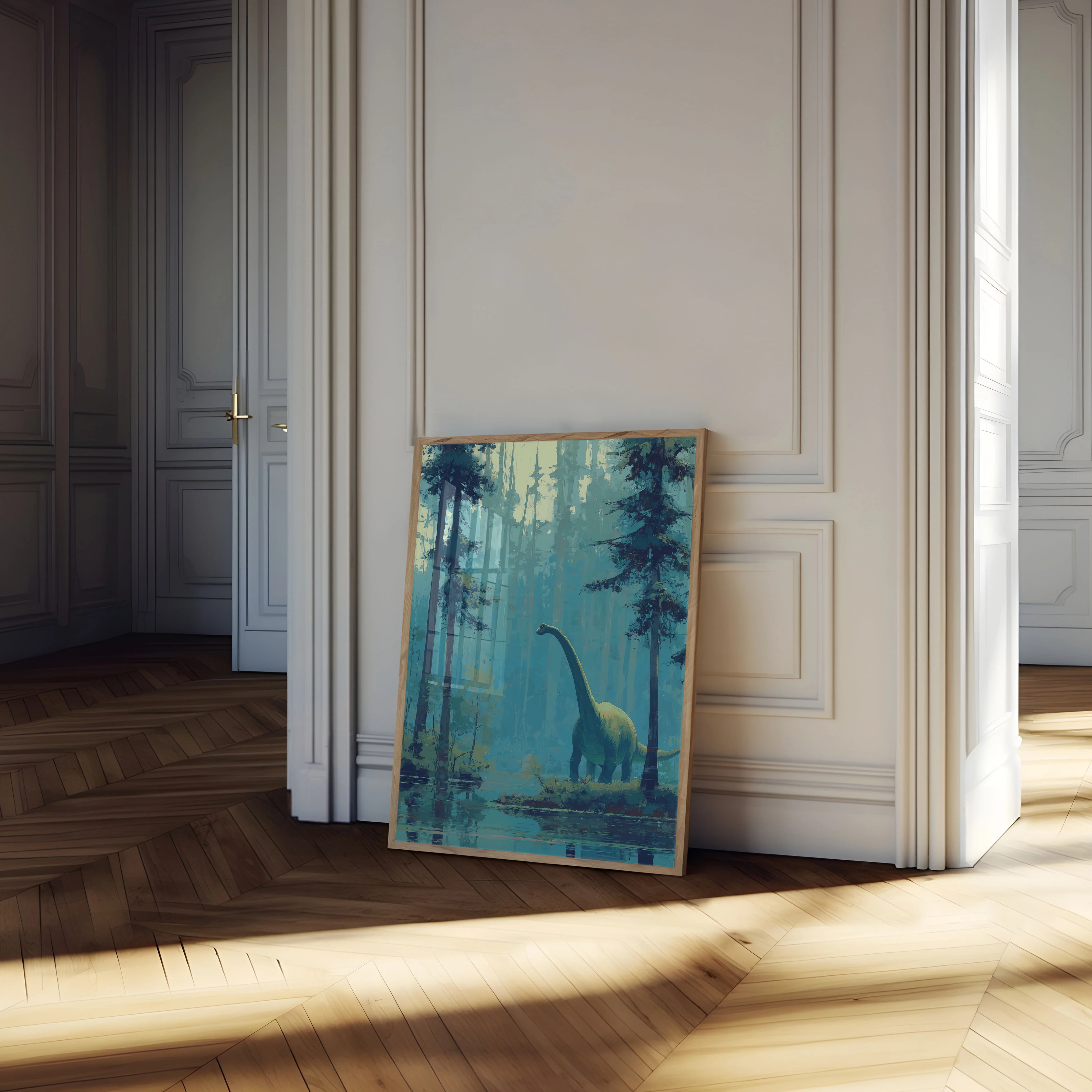 Misty Brontosaurus Forest Poster - Image 4