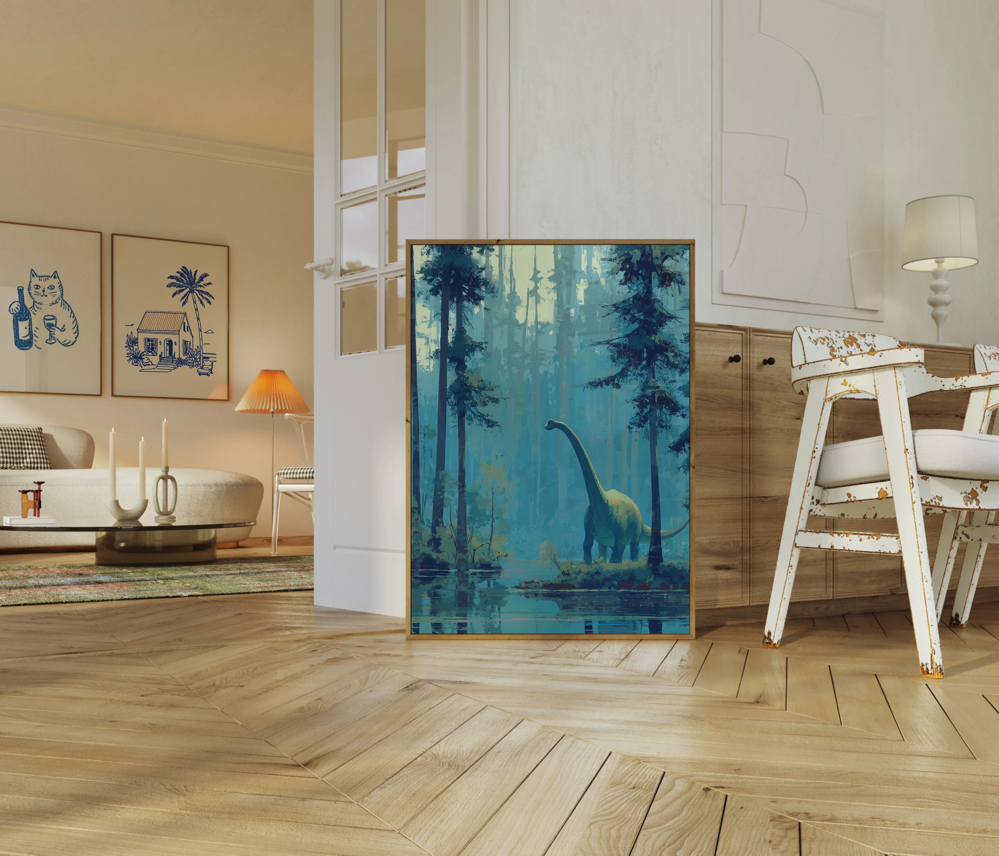 Misty Brontosaurus Forest Poster - Image 5