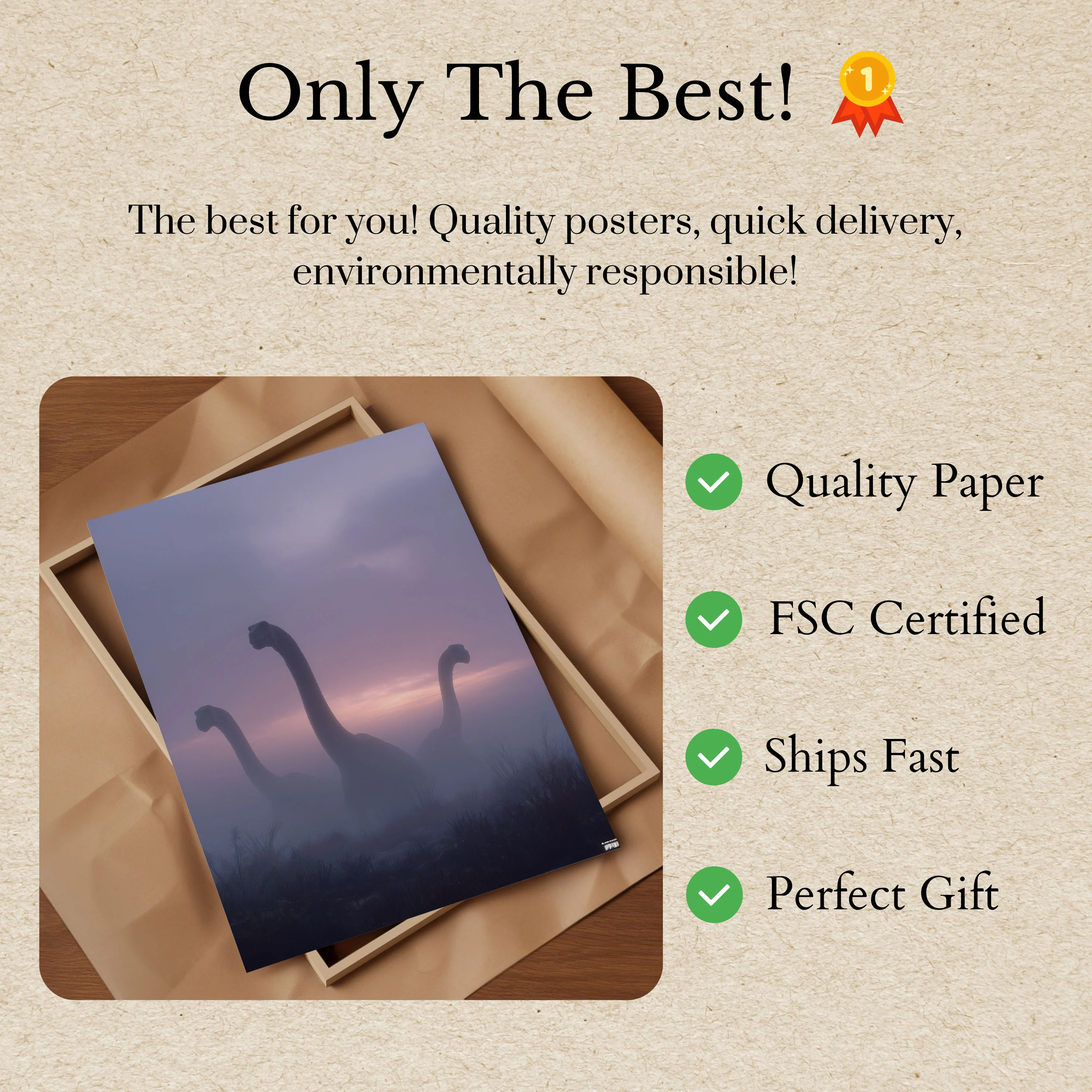 Misty Dinosaur Horizon Poster - Image 3