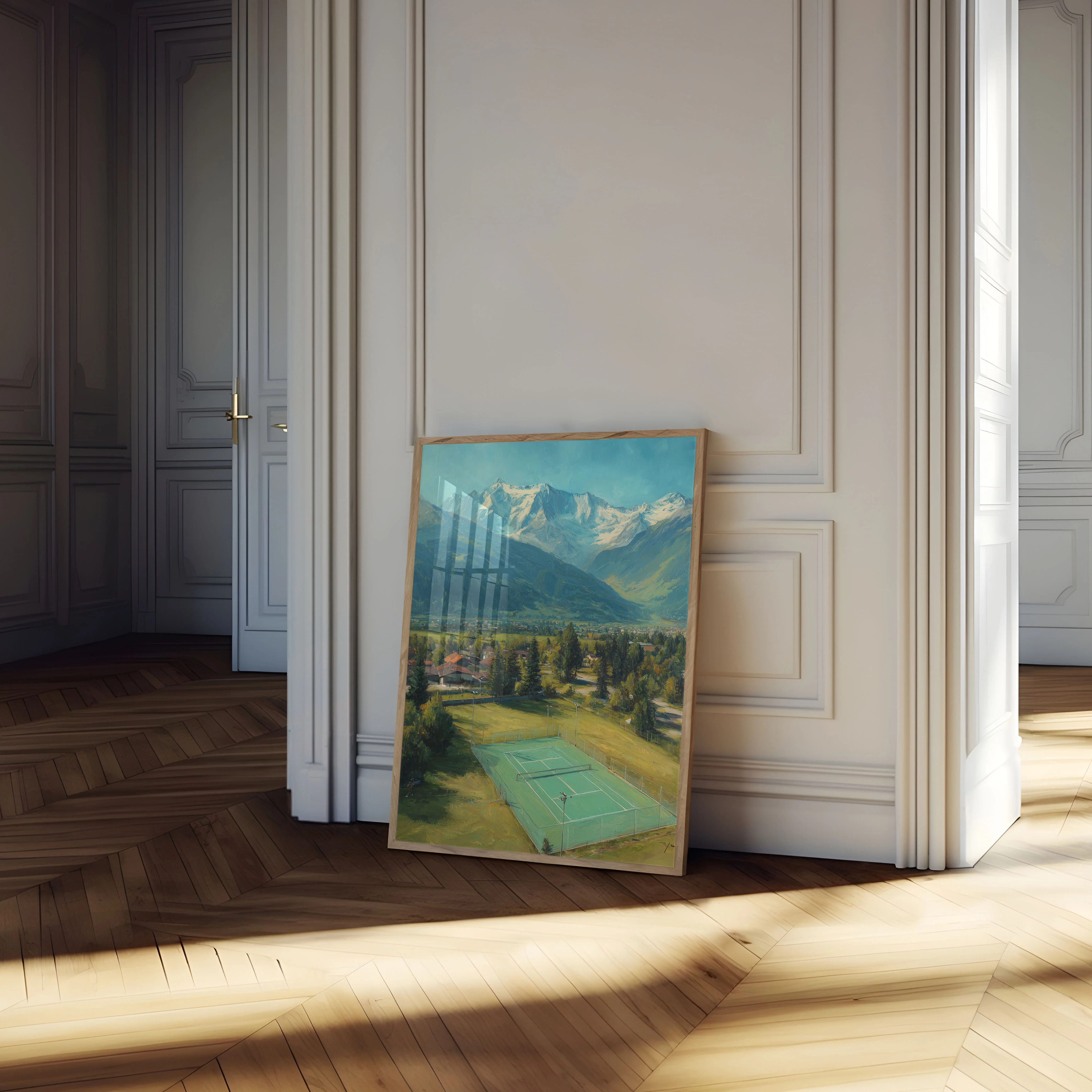 Mountain Tennis Court Landscape Poster - Image 4