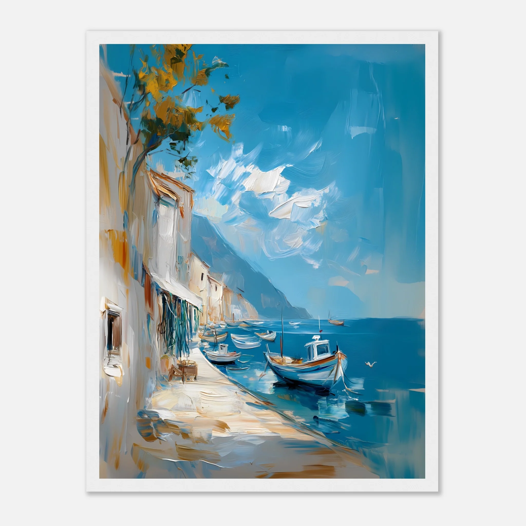 Oil-Painted Harbor Scene - Image 12
