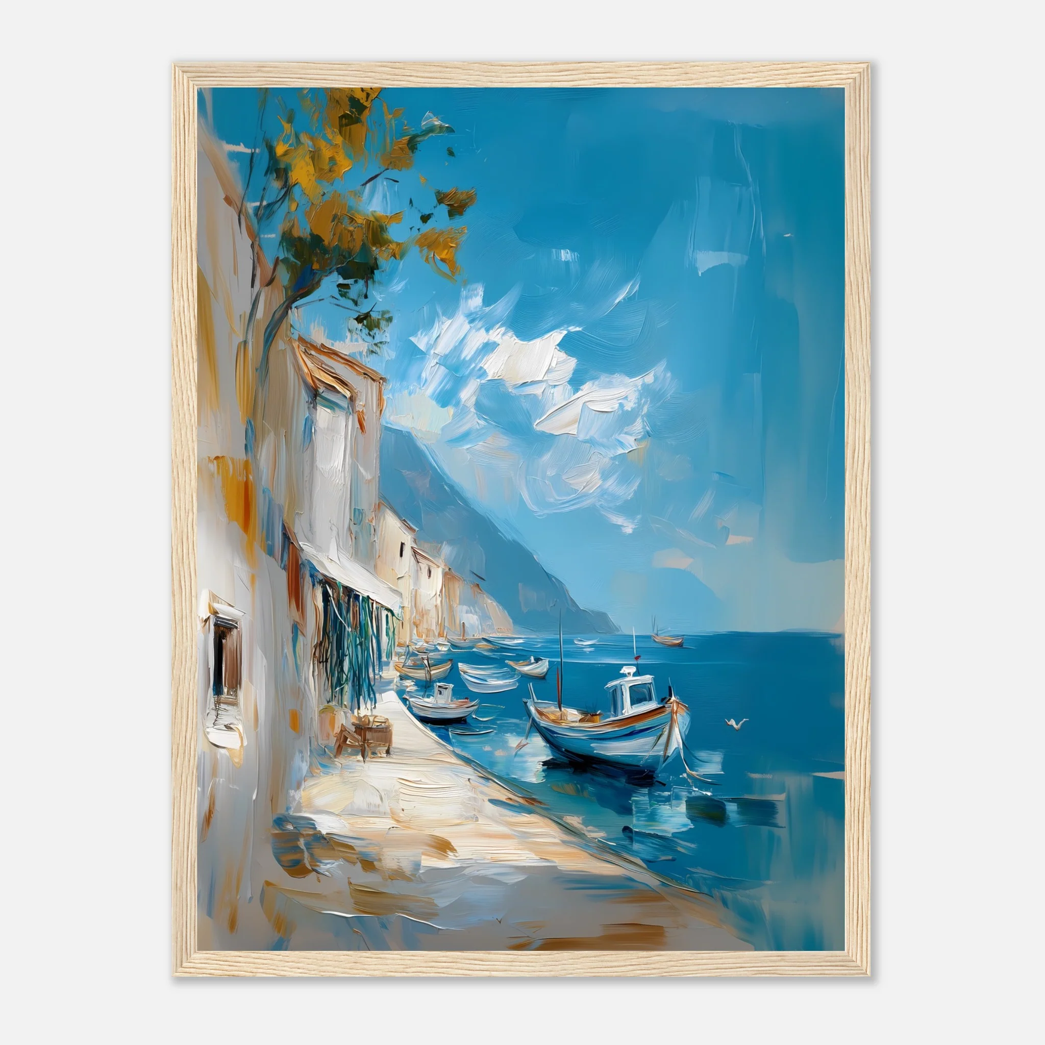 Oil-Painted Harbor Scene - Image 16