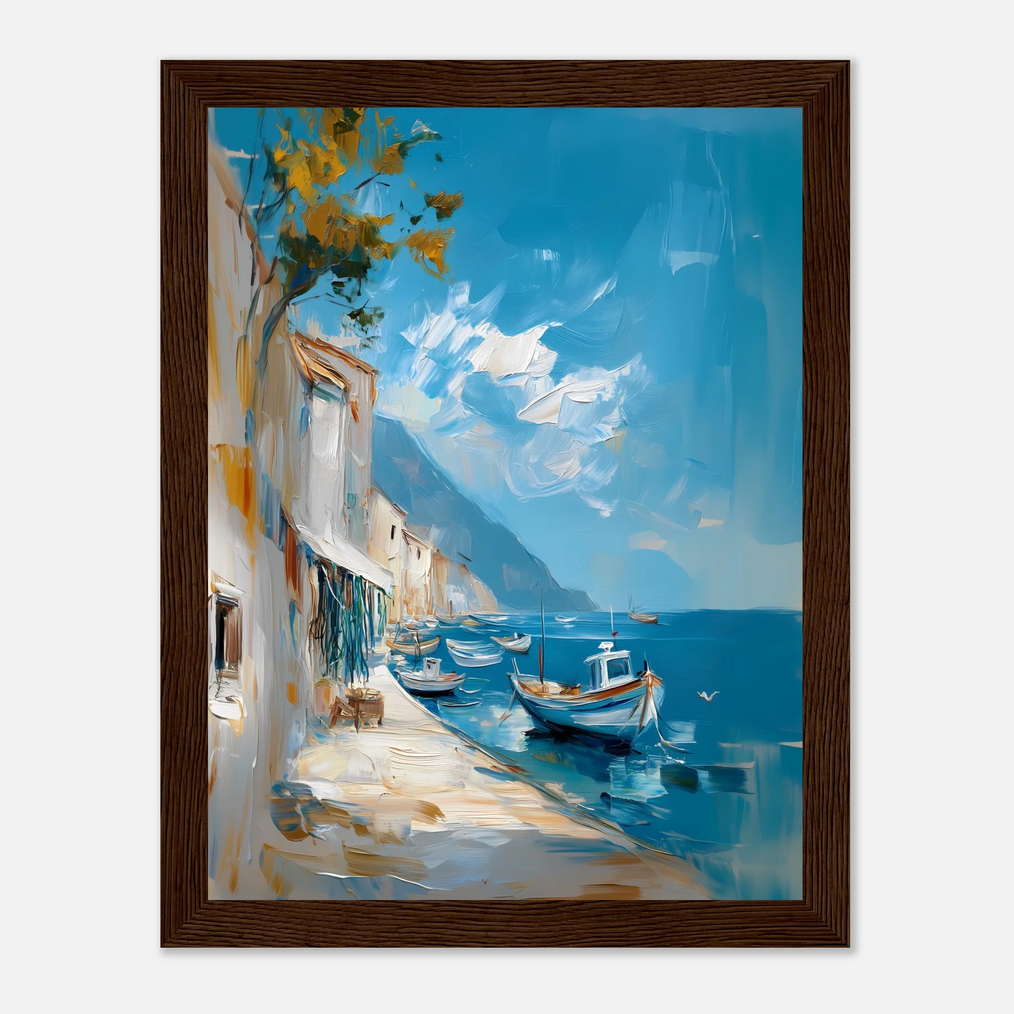 Oil-Painted Harbor Scene - Image 17