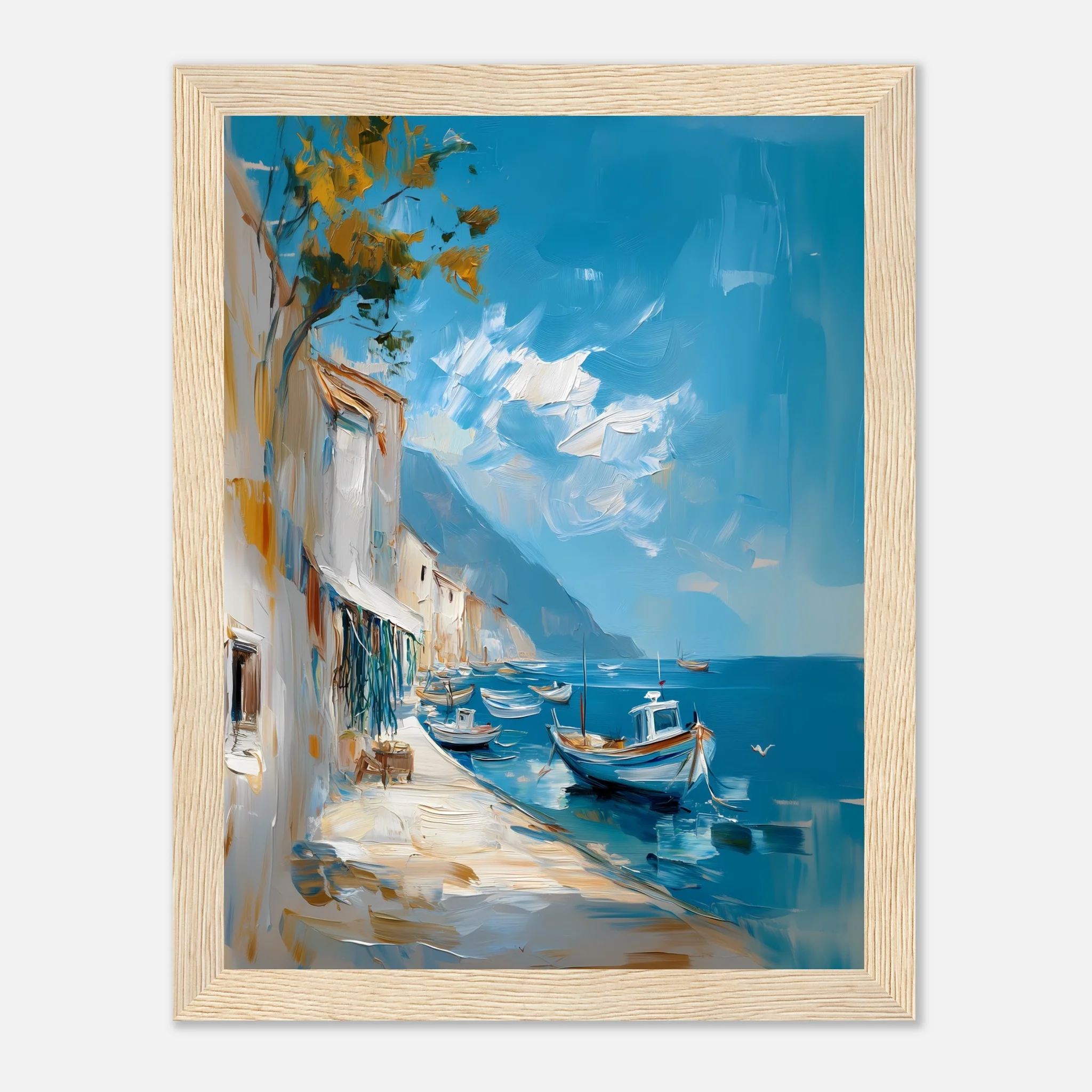 Oil-Painted Harbor Scene - Image 18