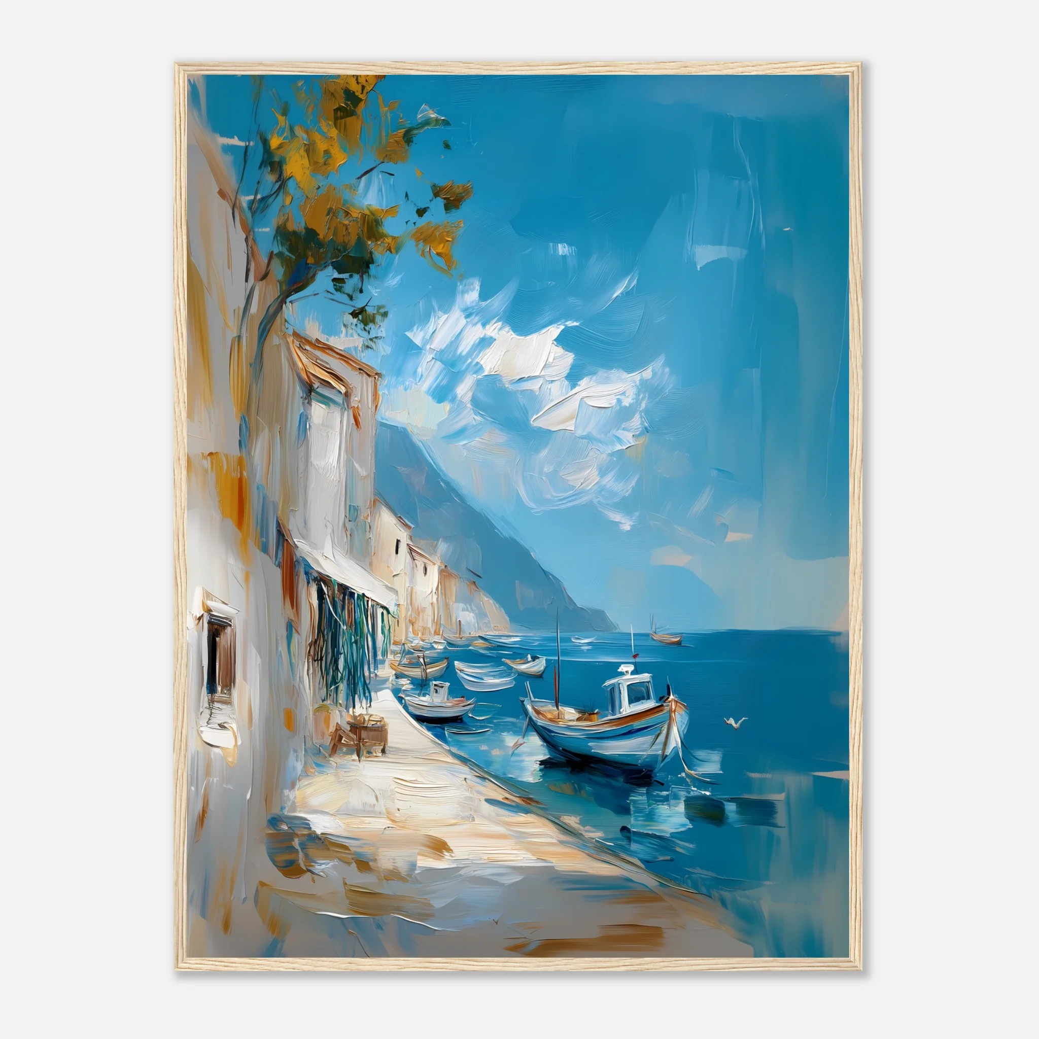 Oil-Painted Harbor Scene - Image 25