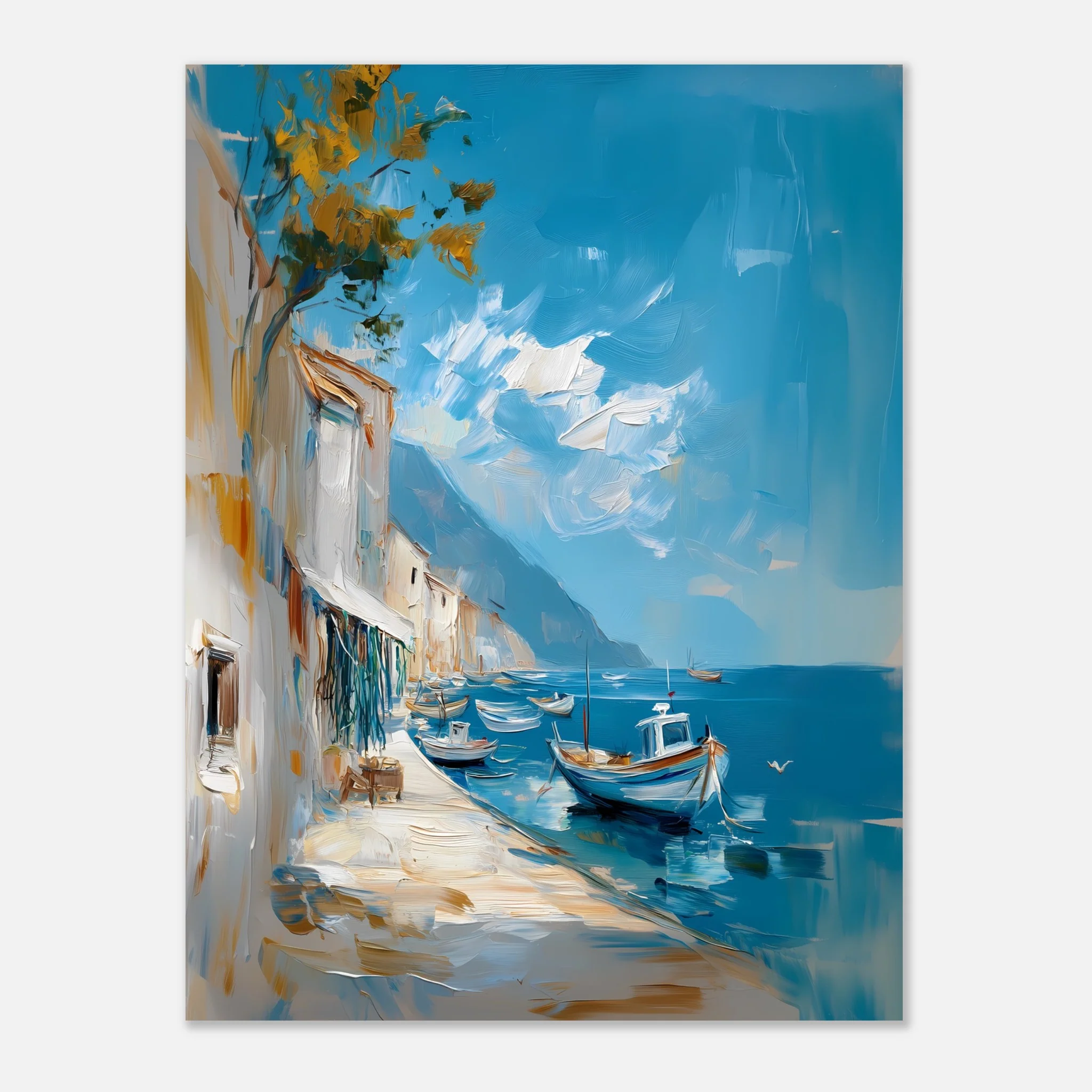 Oil-Painted Harbor Scene - Image 26