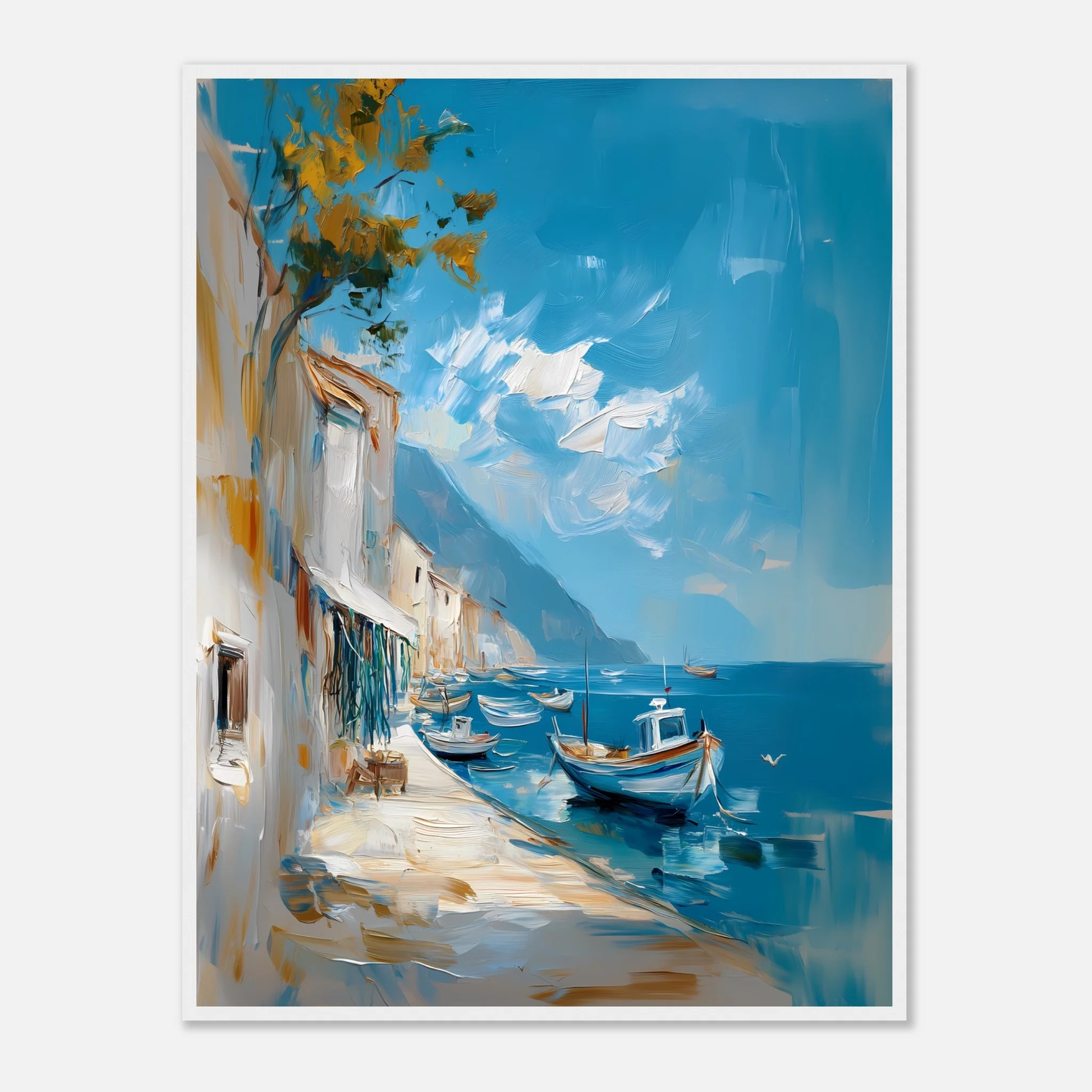 Oil-Painted Harbor Scene - Image 28