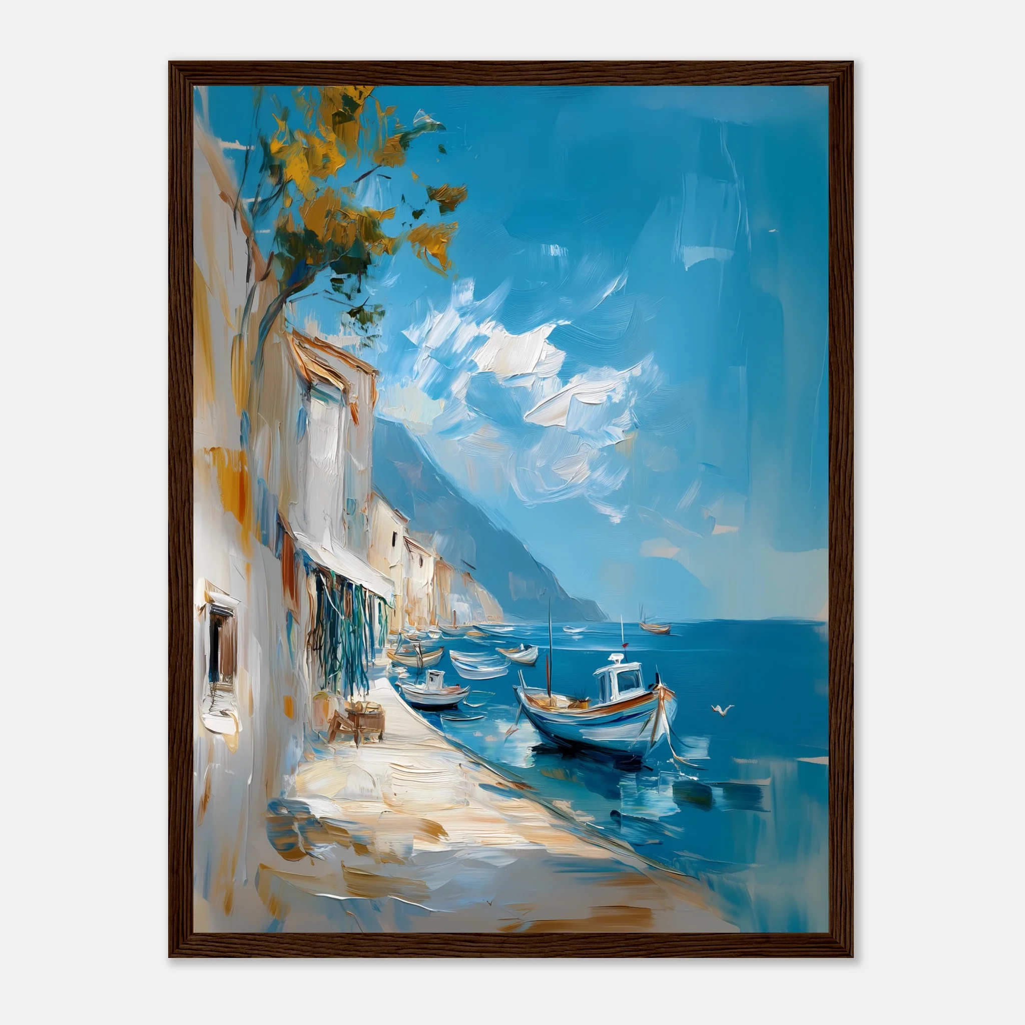 Oil-Painted Harbor Scene - Image 29