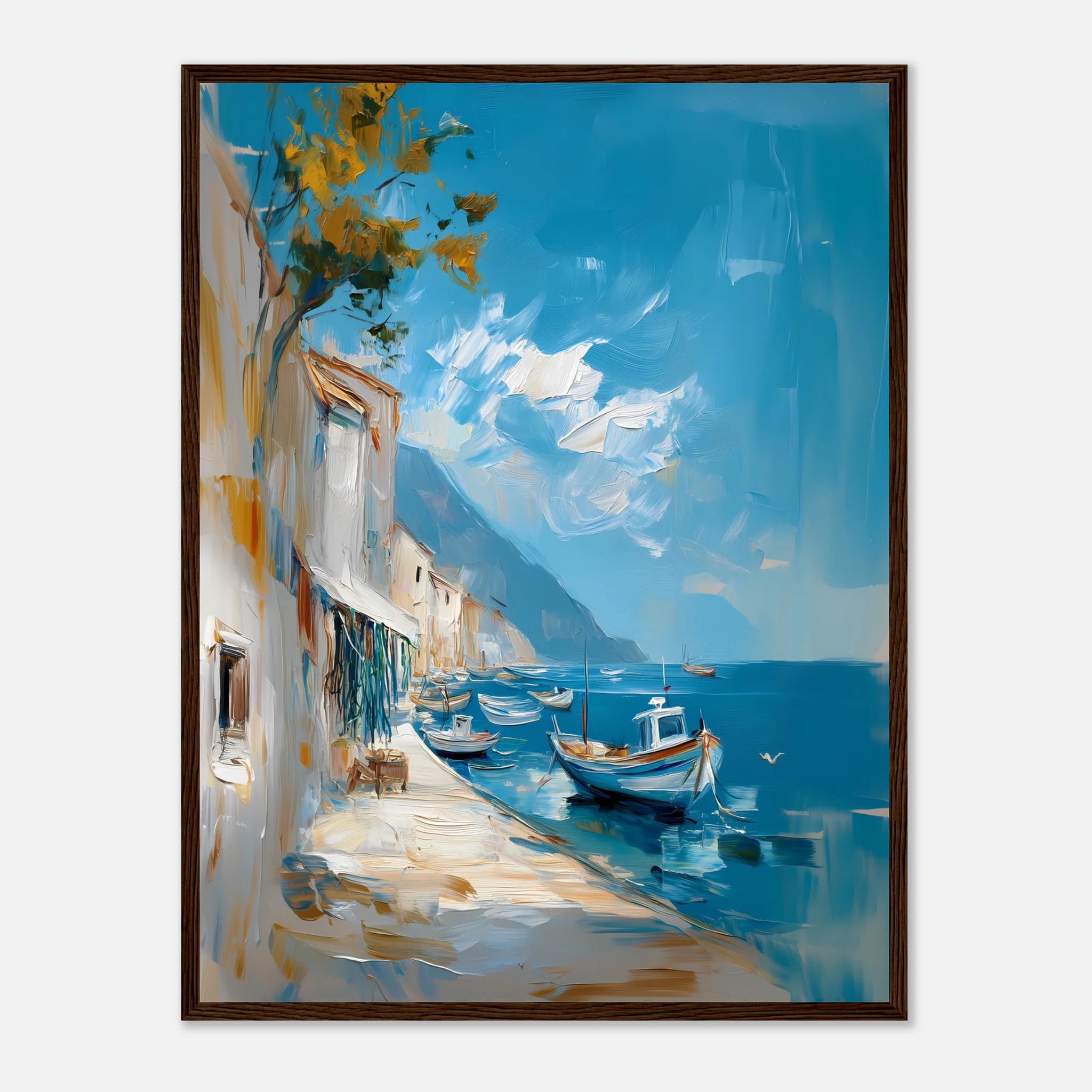 Oil-Painted Harbor Scene - Image 32