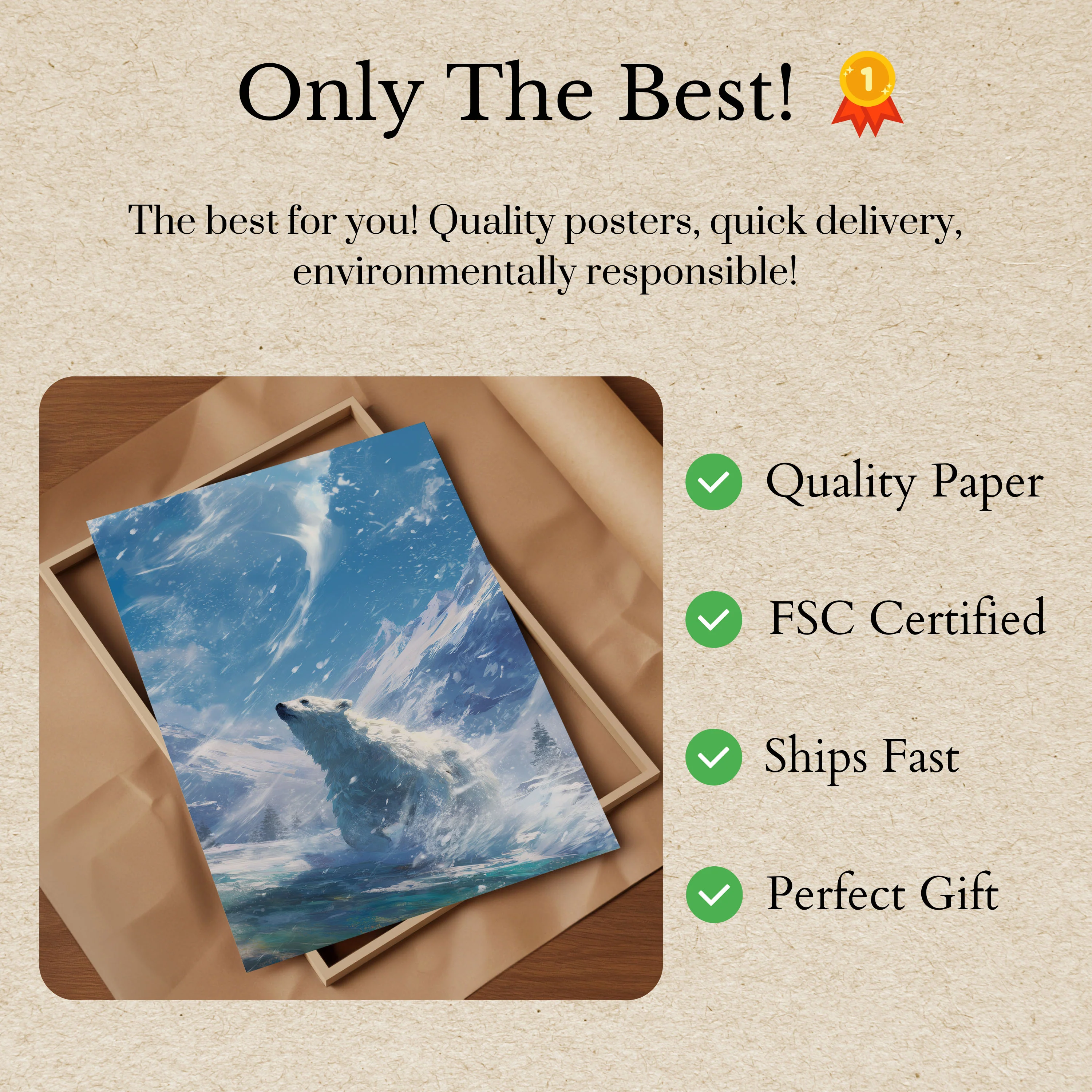 Polar Bear Winter Majesty Poster - Image 3