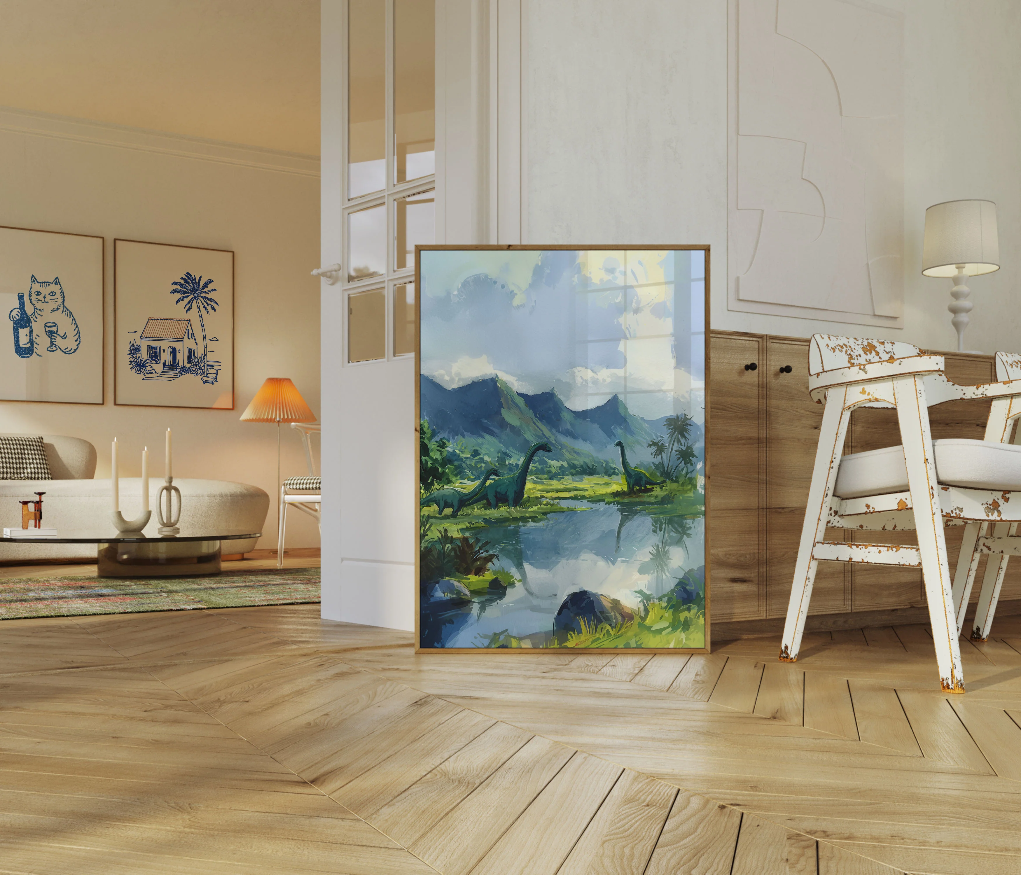 Prehistoric Dinosaur Landscape Poster - Image 5