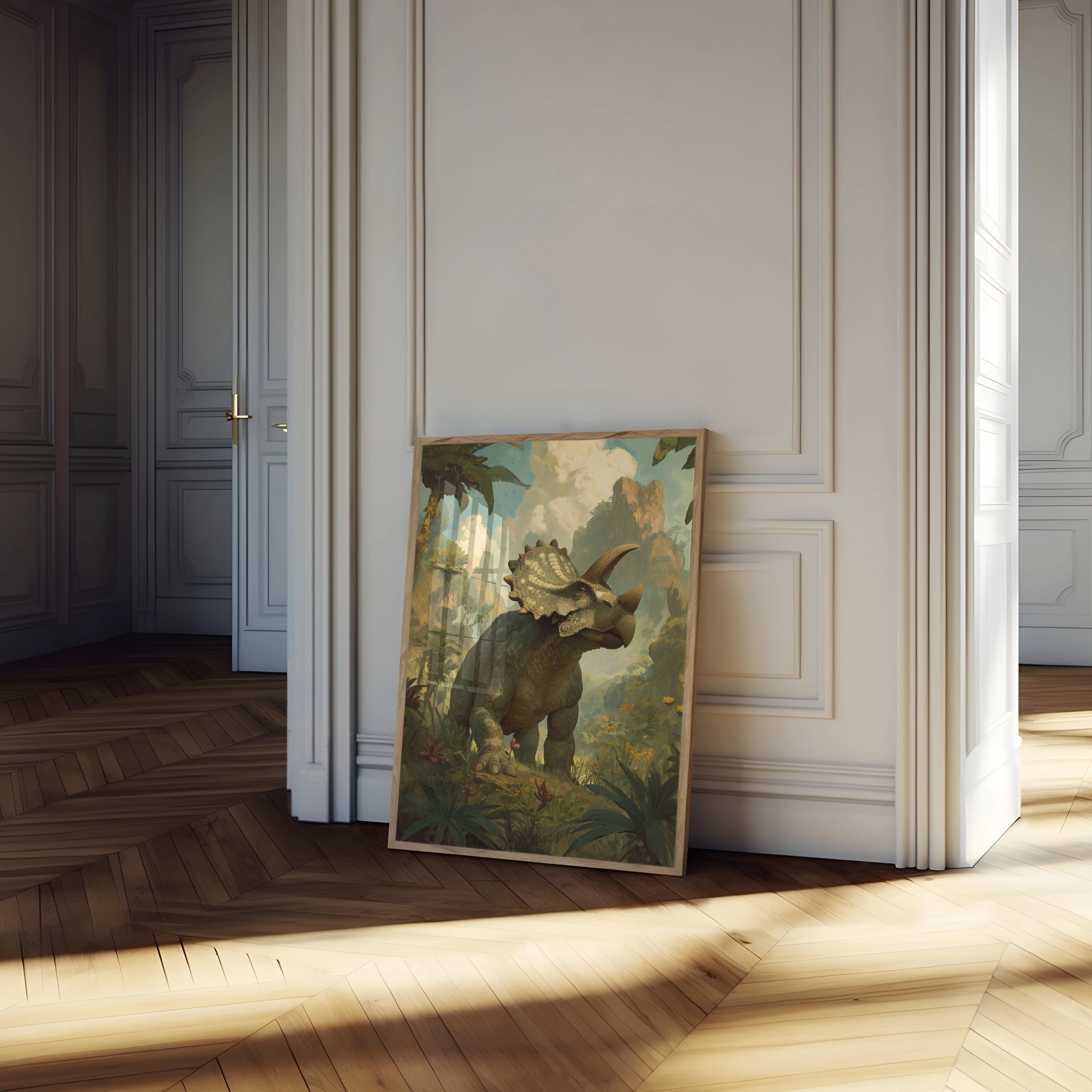 Prehistoric Triceratops Landscape Poster - Image 4