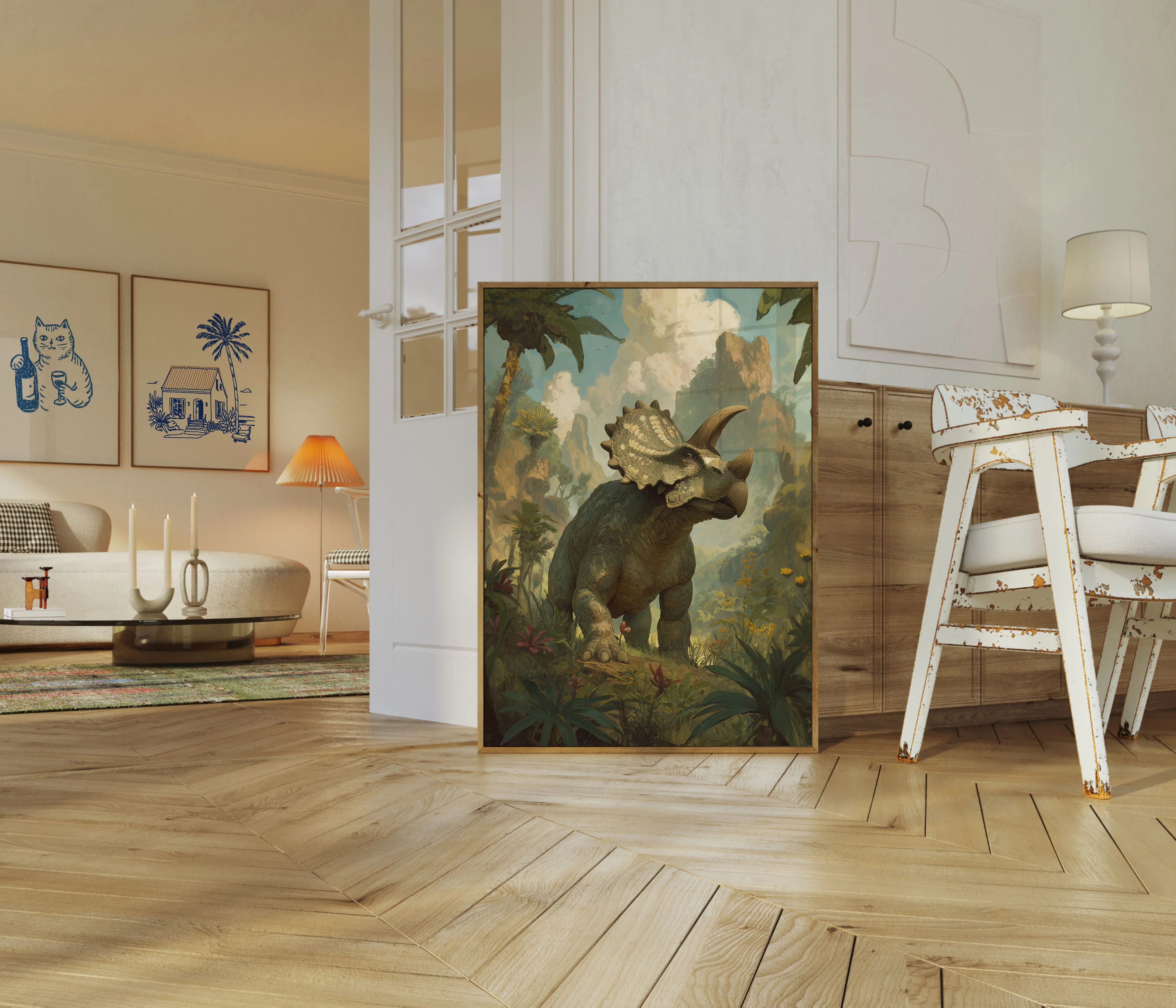 Prehistoric Triceratops Landscape Poster - Image 5