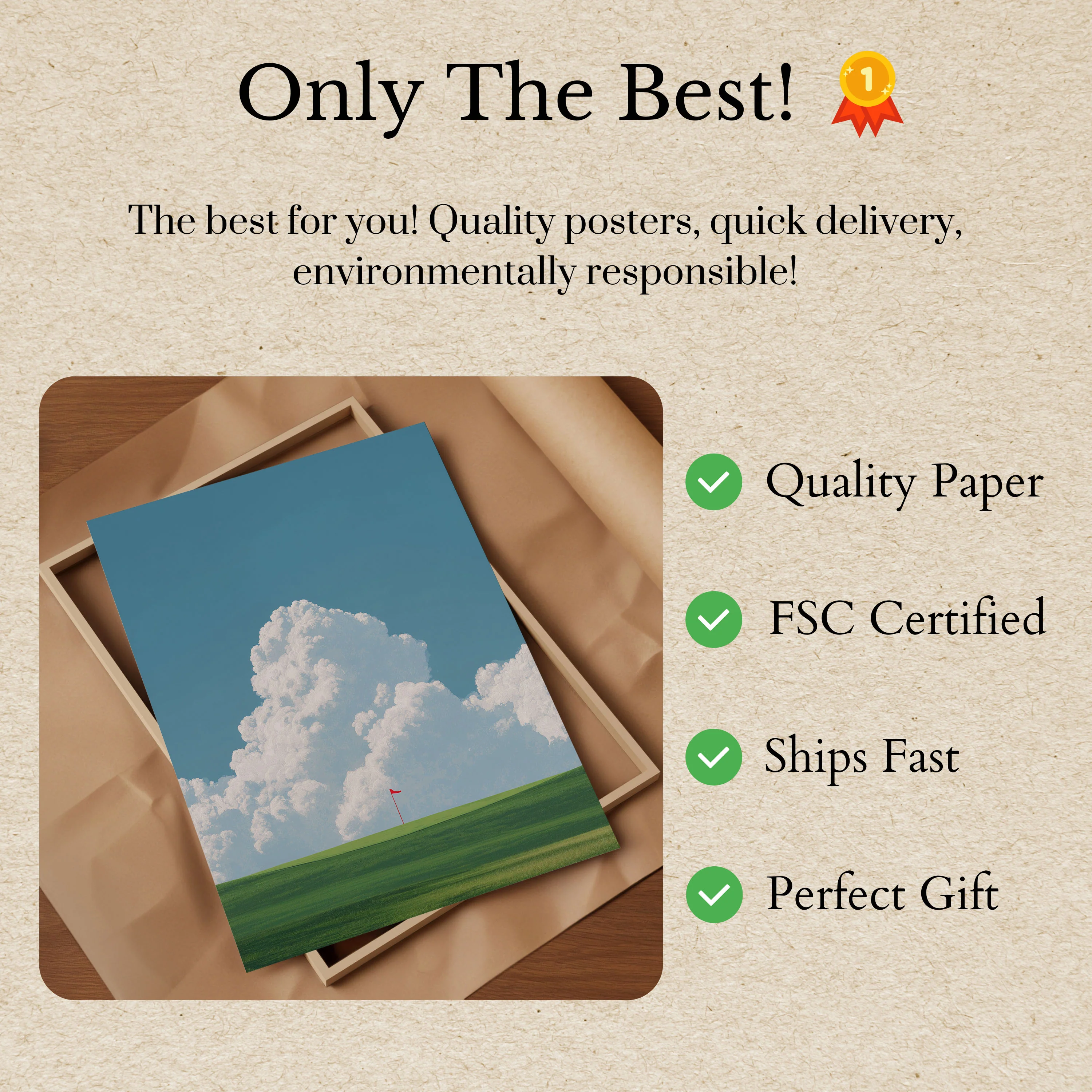 Serene Golf Green Poster - Image 3