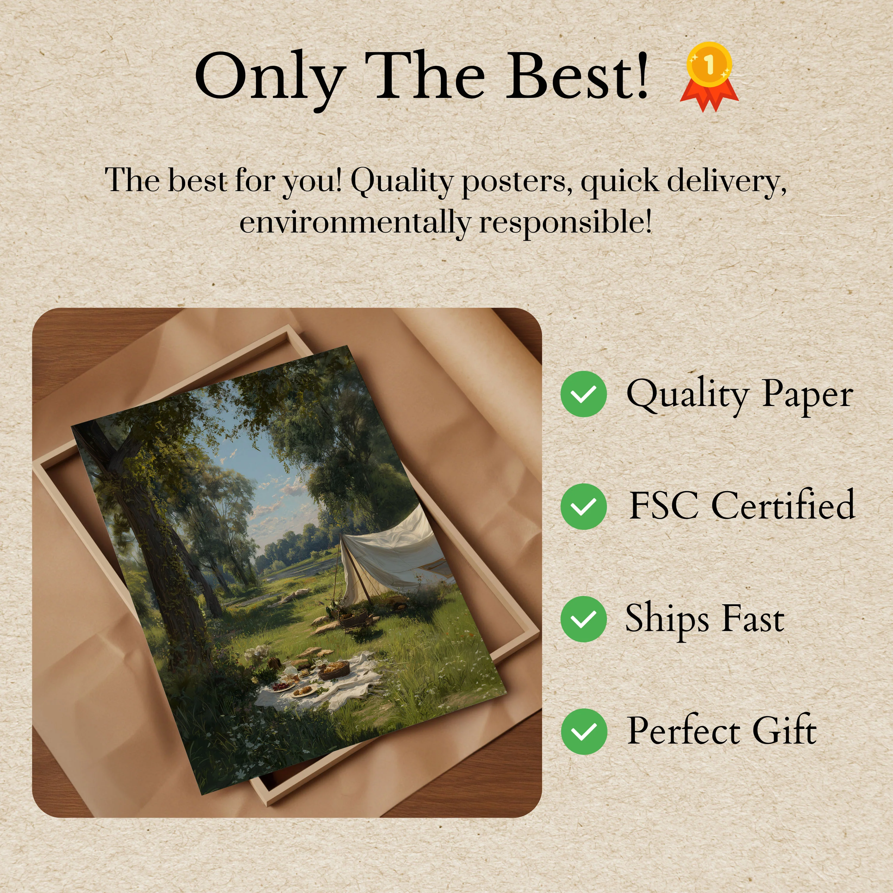 Serene Lakeside Camping Poster - Image 3