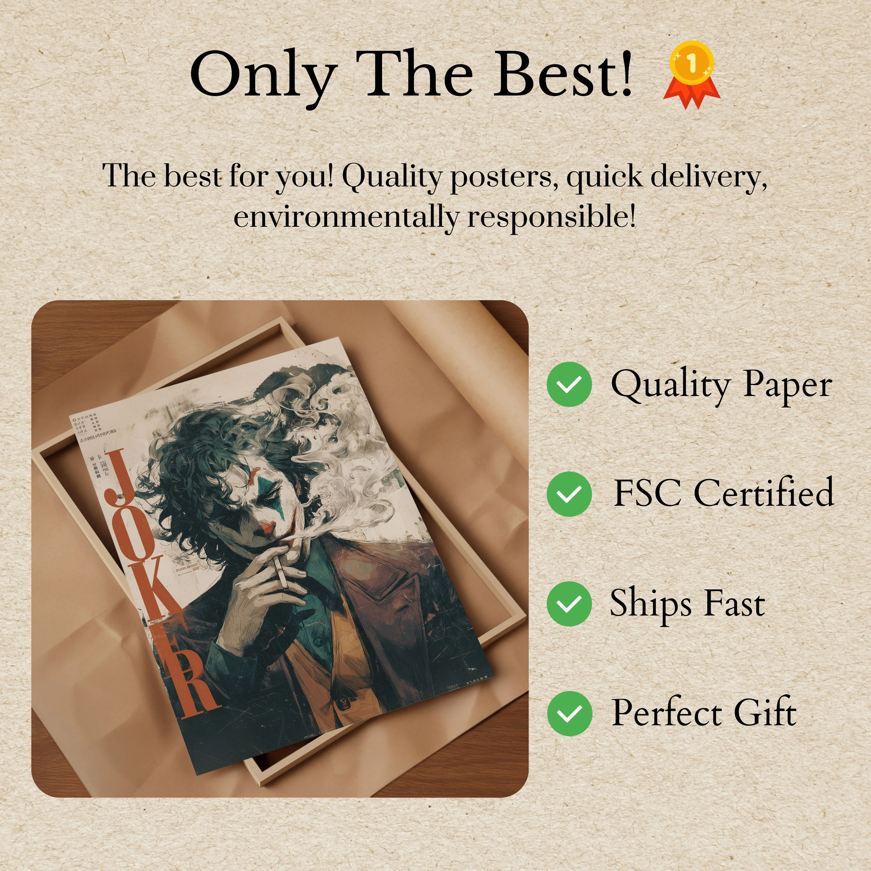 Smoking Joker Dark Art Poster - Image 3