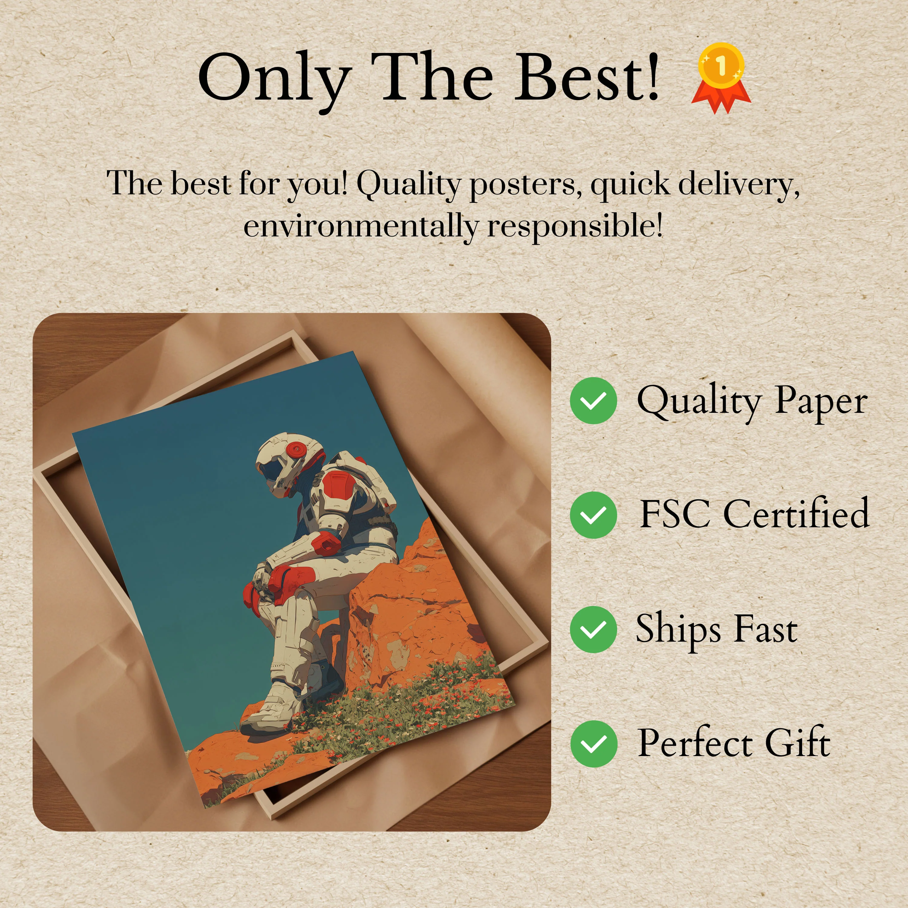 Solitary Astronaut Contemplation Poster - Image 3