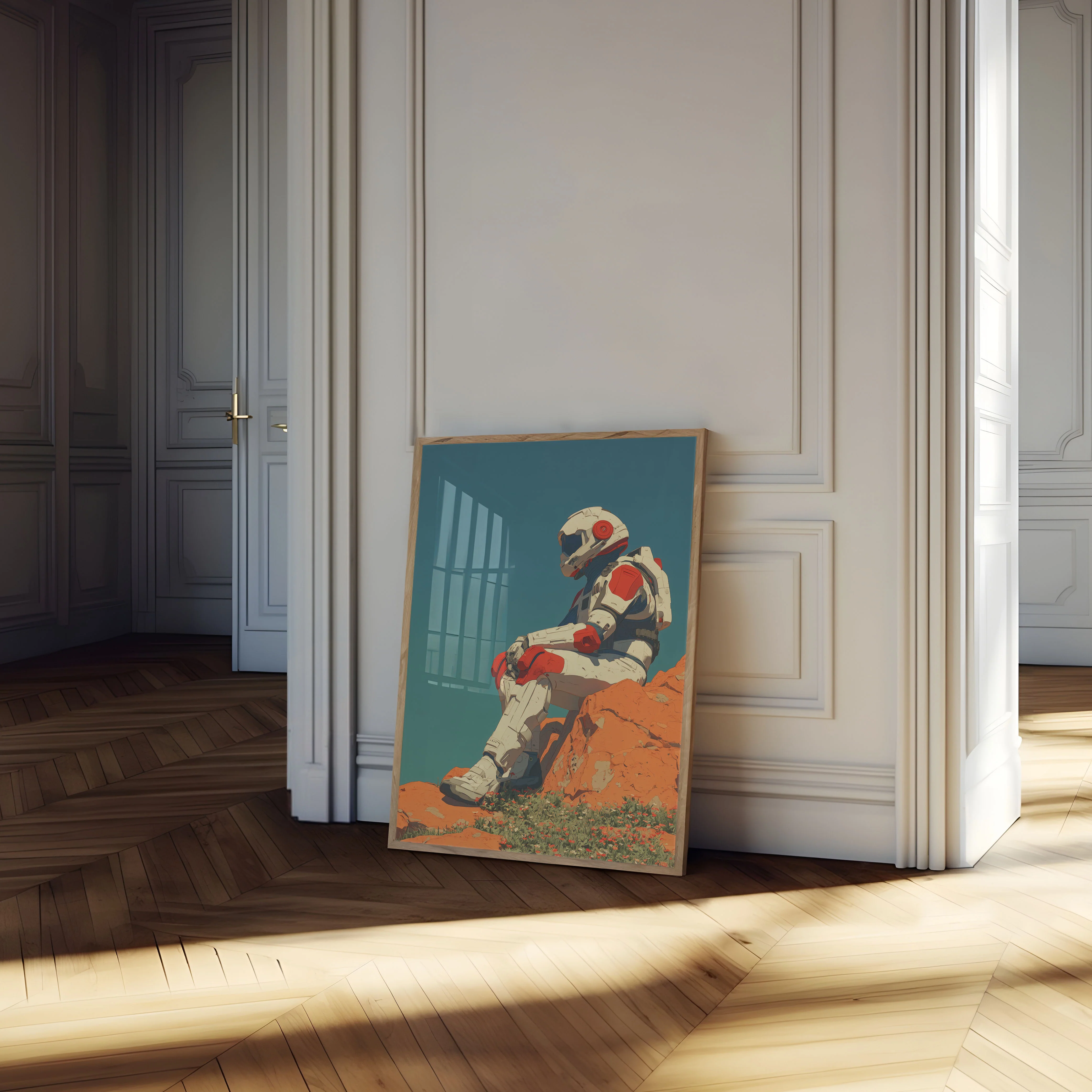 Solitary Astronaut Contemplation Poster - Image 4