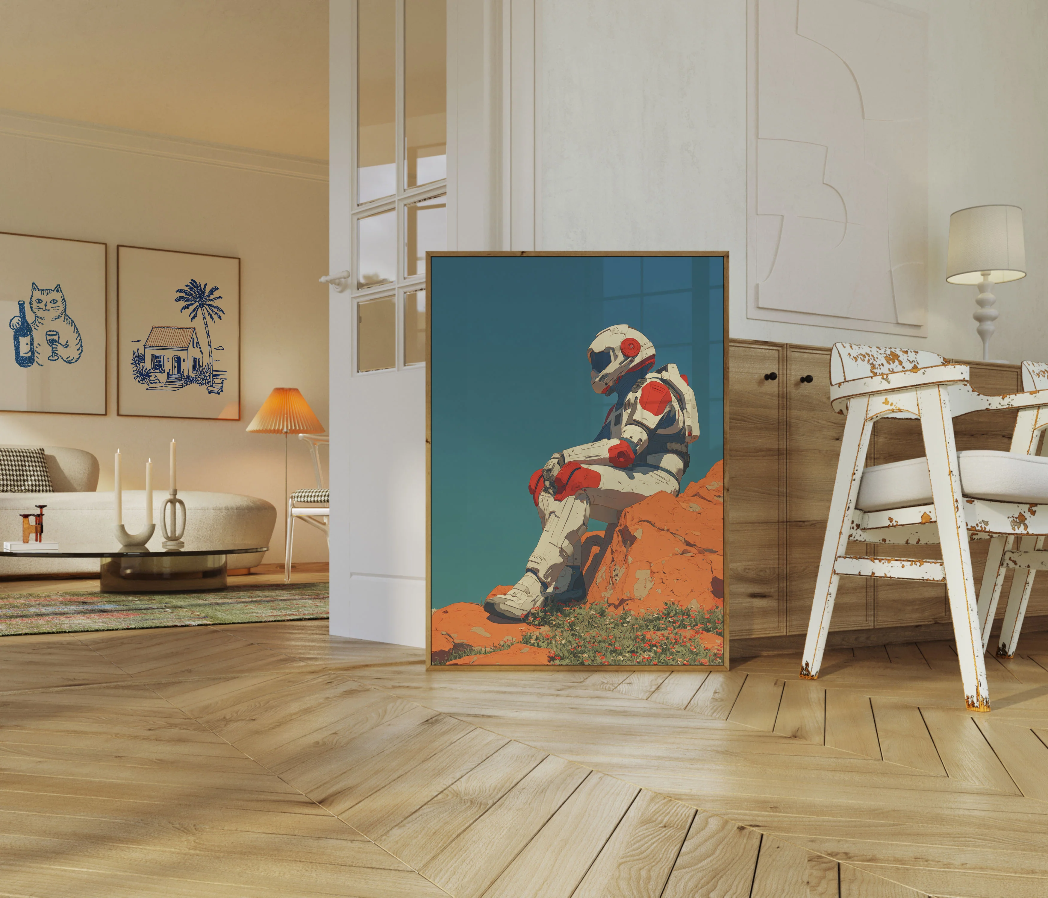 Solitary Astronaut Contemplation Poster - Image 5