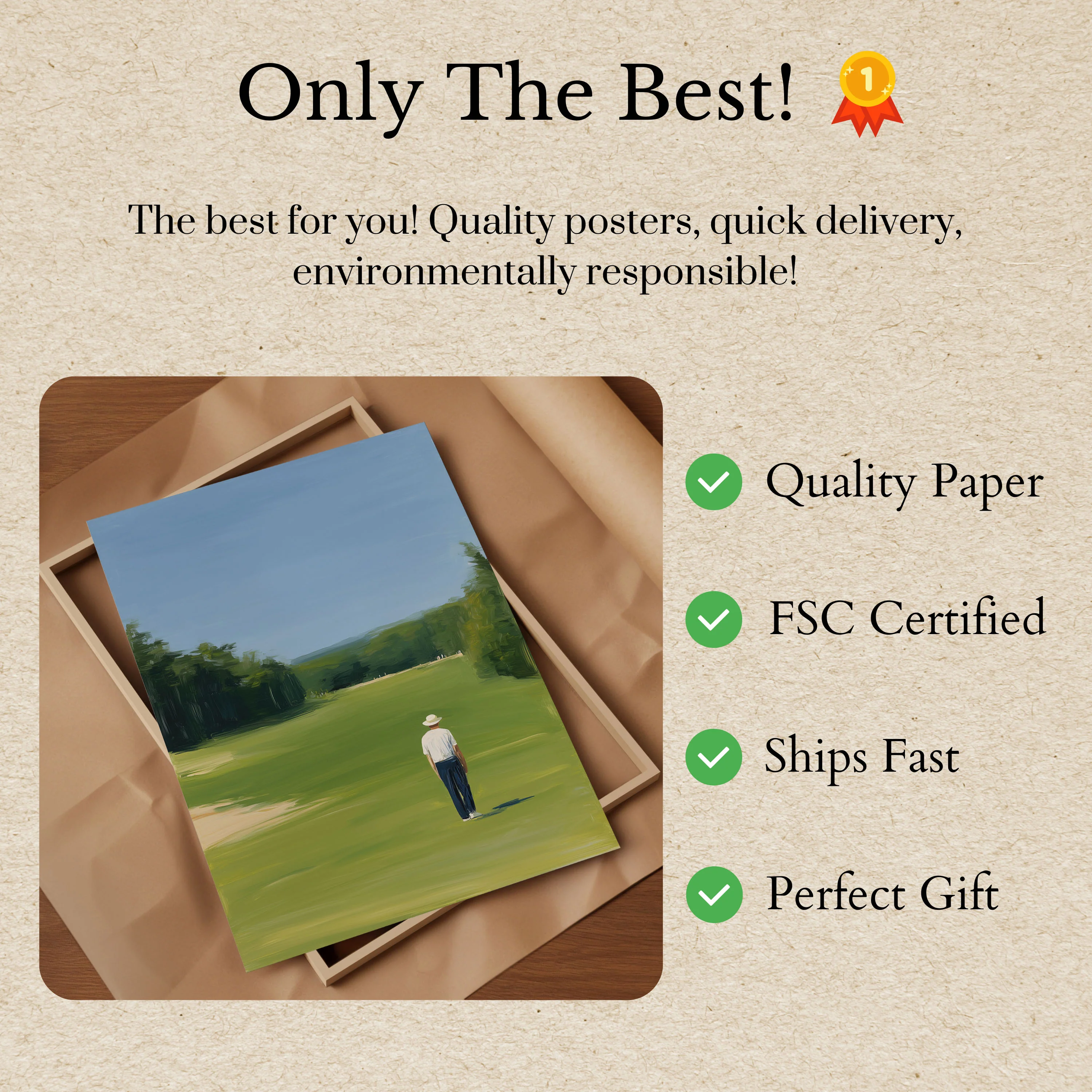 Solitary Golfer Green Poster - Image 3