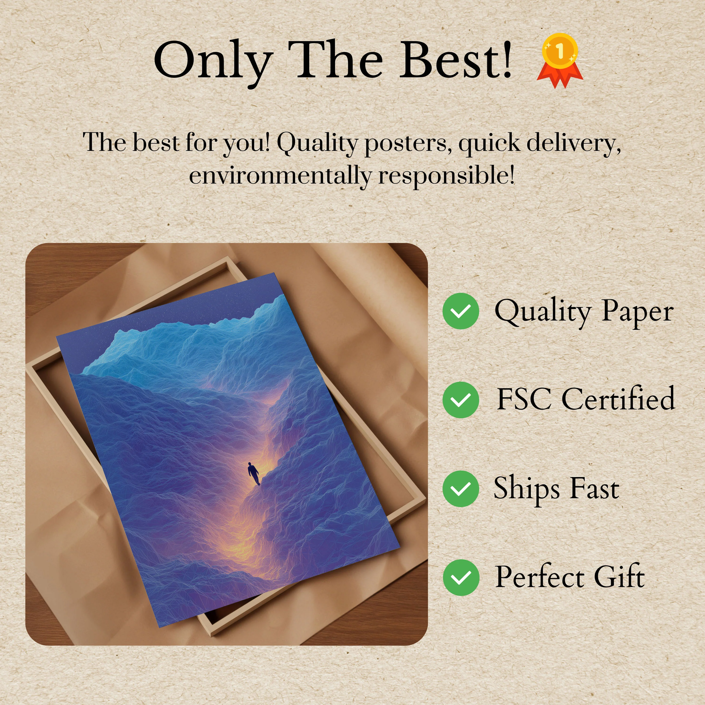 Solitary Journey Mountain Poster - Image 3