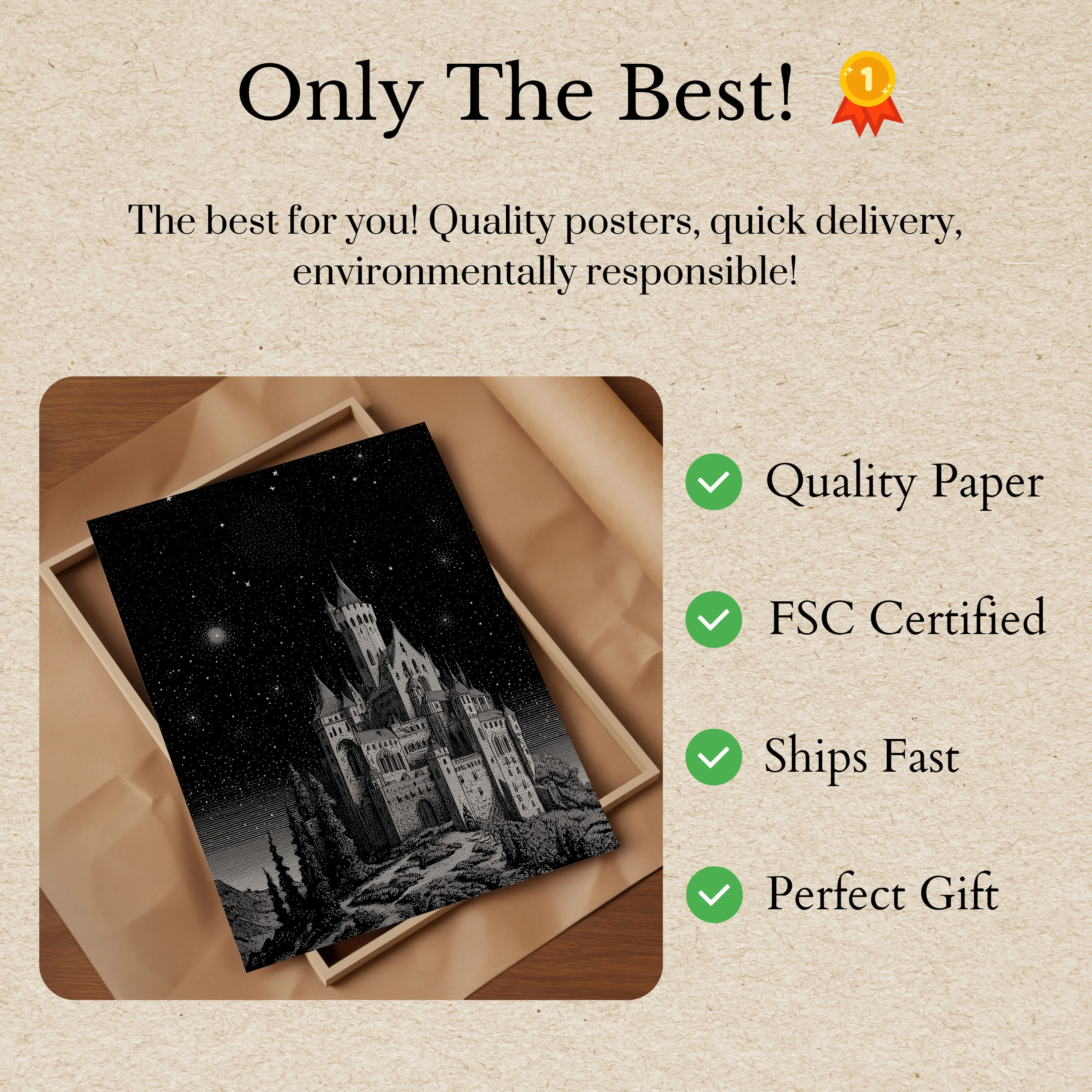 Starlit Castle Fantasy Poster - Image 3