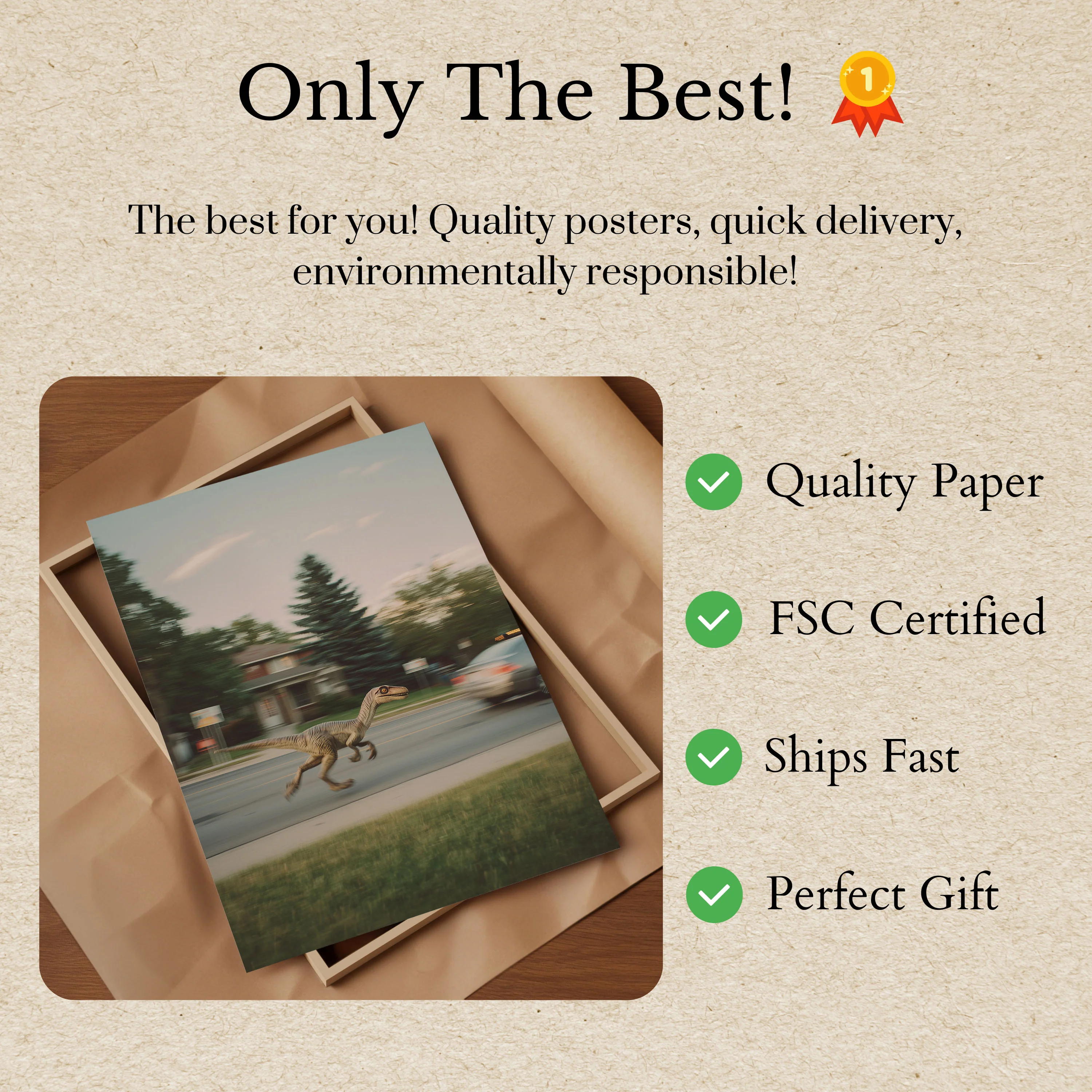 Suburban Velociraptor Street Poster - Image 3