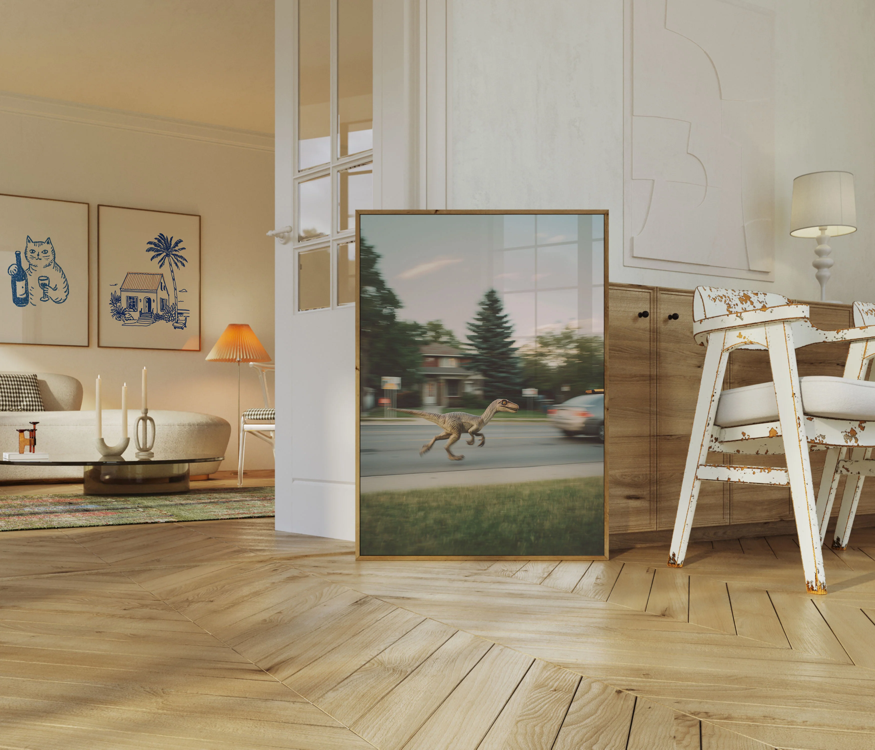 Suburban Velociraptor Street Poster - Image 5