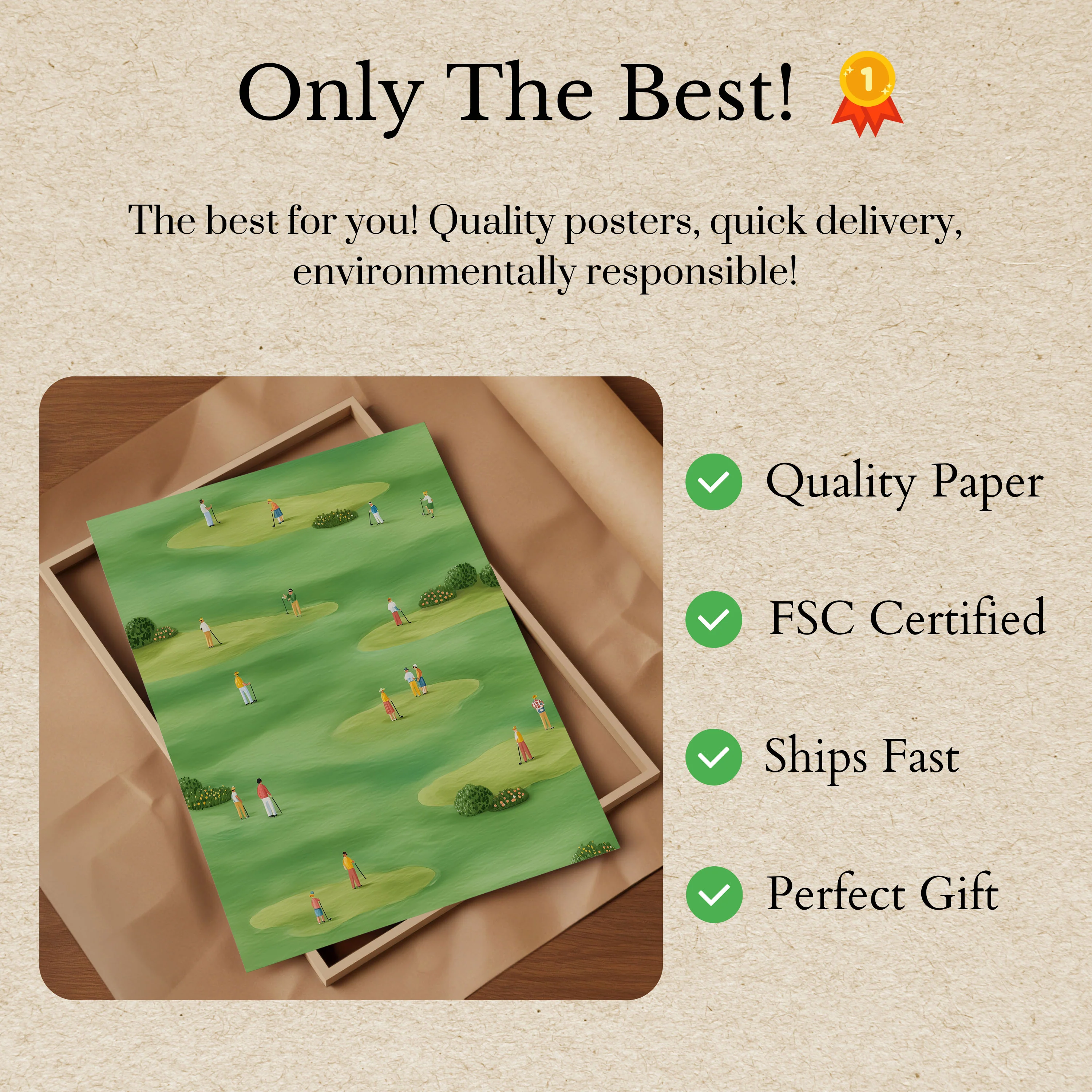 Sunny Golf Course Landscape Poster - Image 3