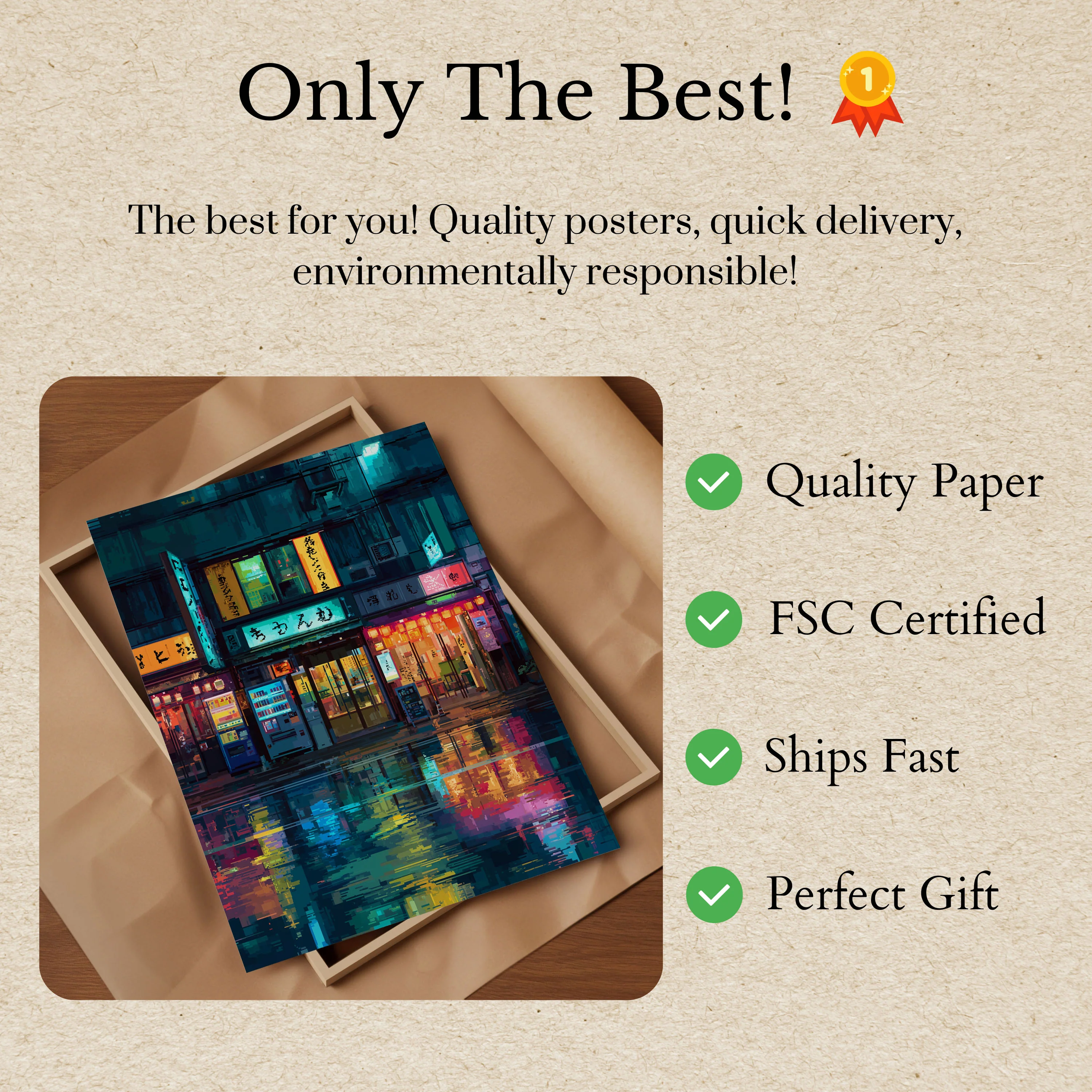 Tokyo Neon Night Cyberpunk Poster - Image 3