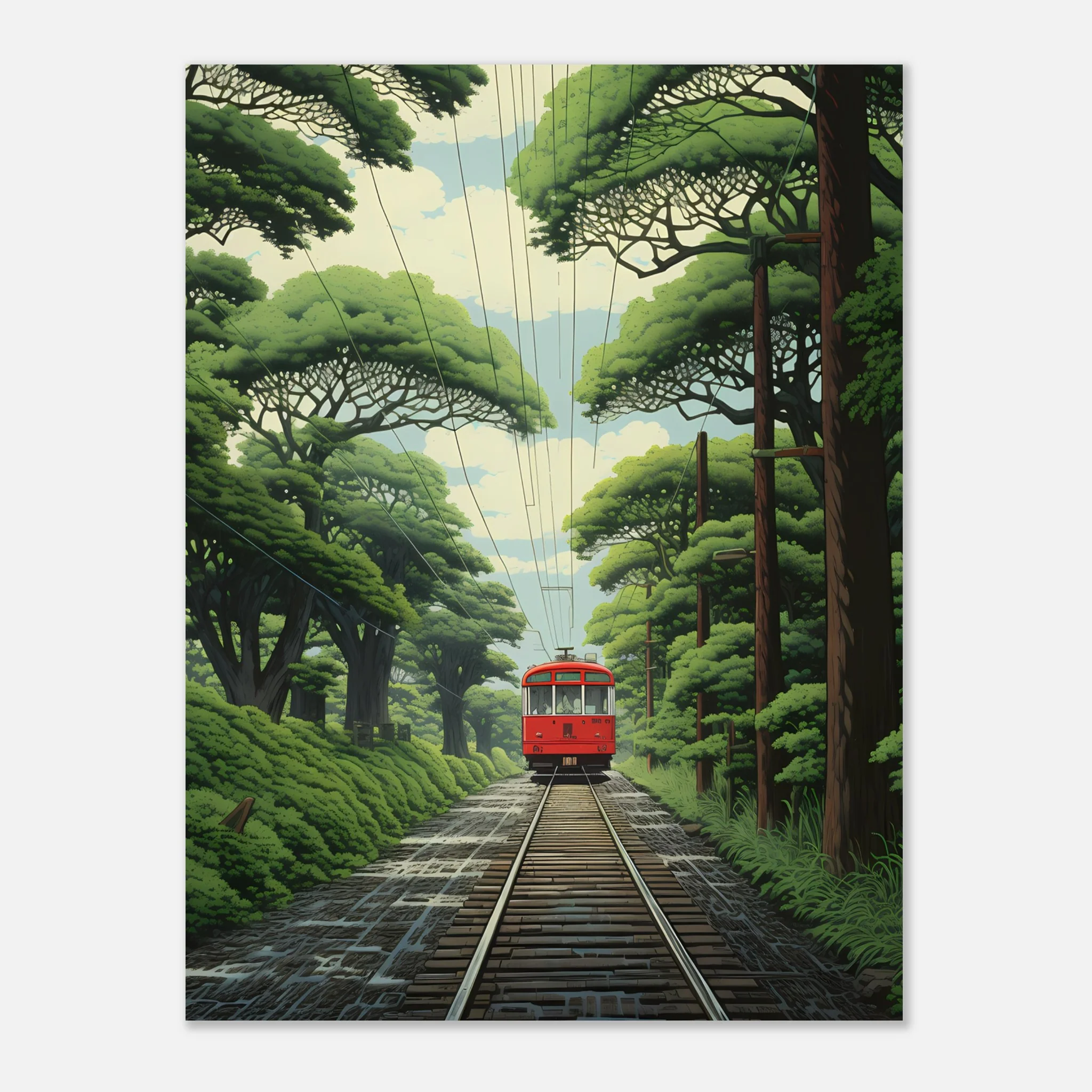 Train Through Japanese Forest – Poster - Image 12