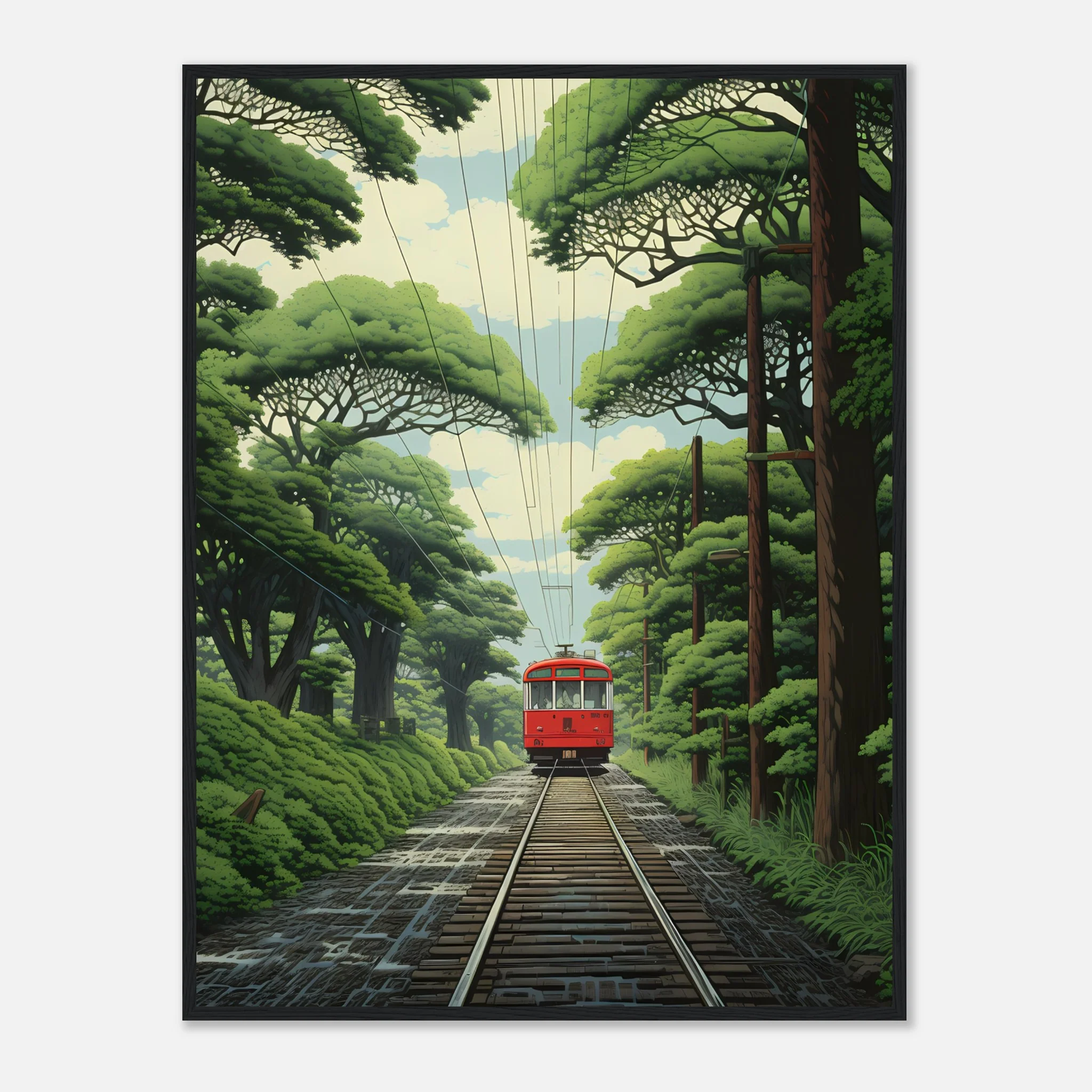 Train Through Japanese Forest – Poster - Image 15