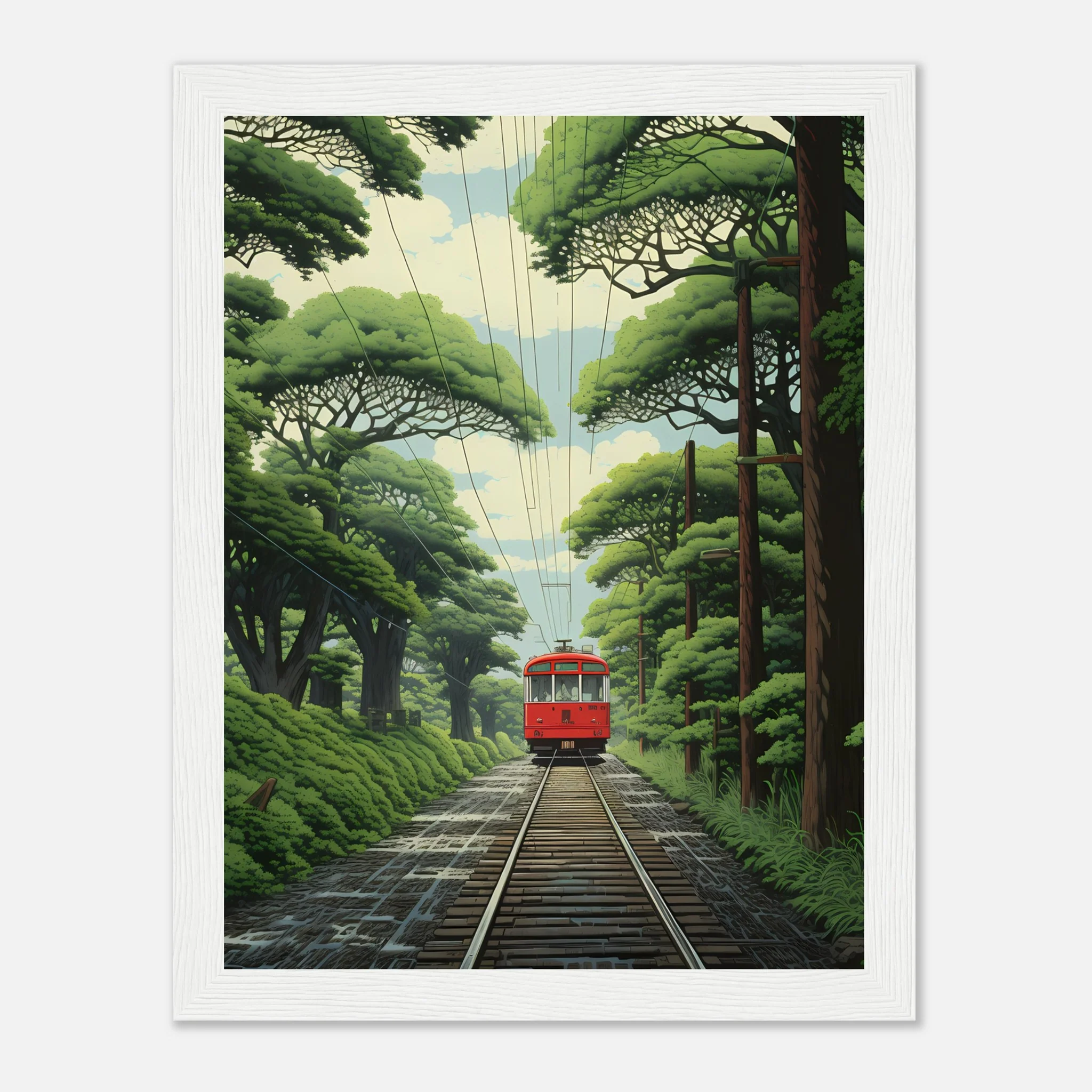 Train Through Japanese Forest – Poster - Image 16