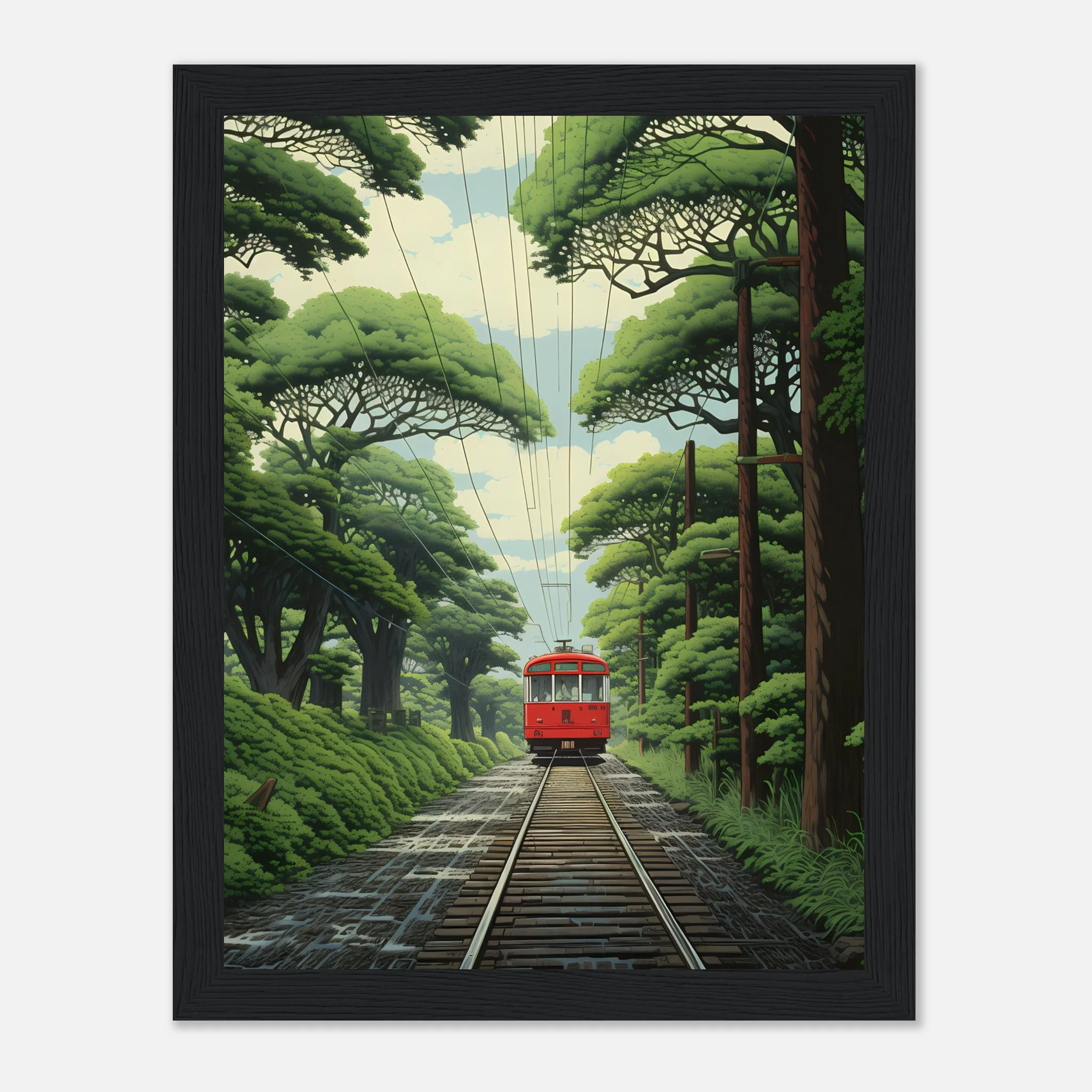 Train Through Japanese Forest – Poster - Image 28