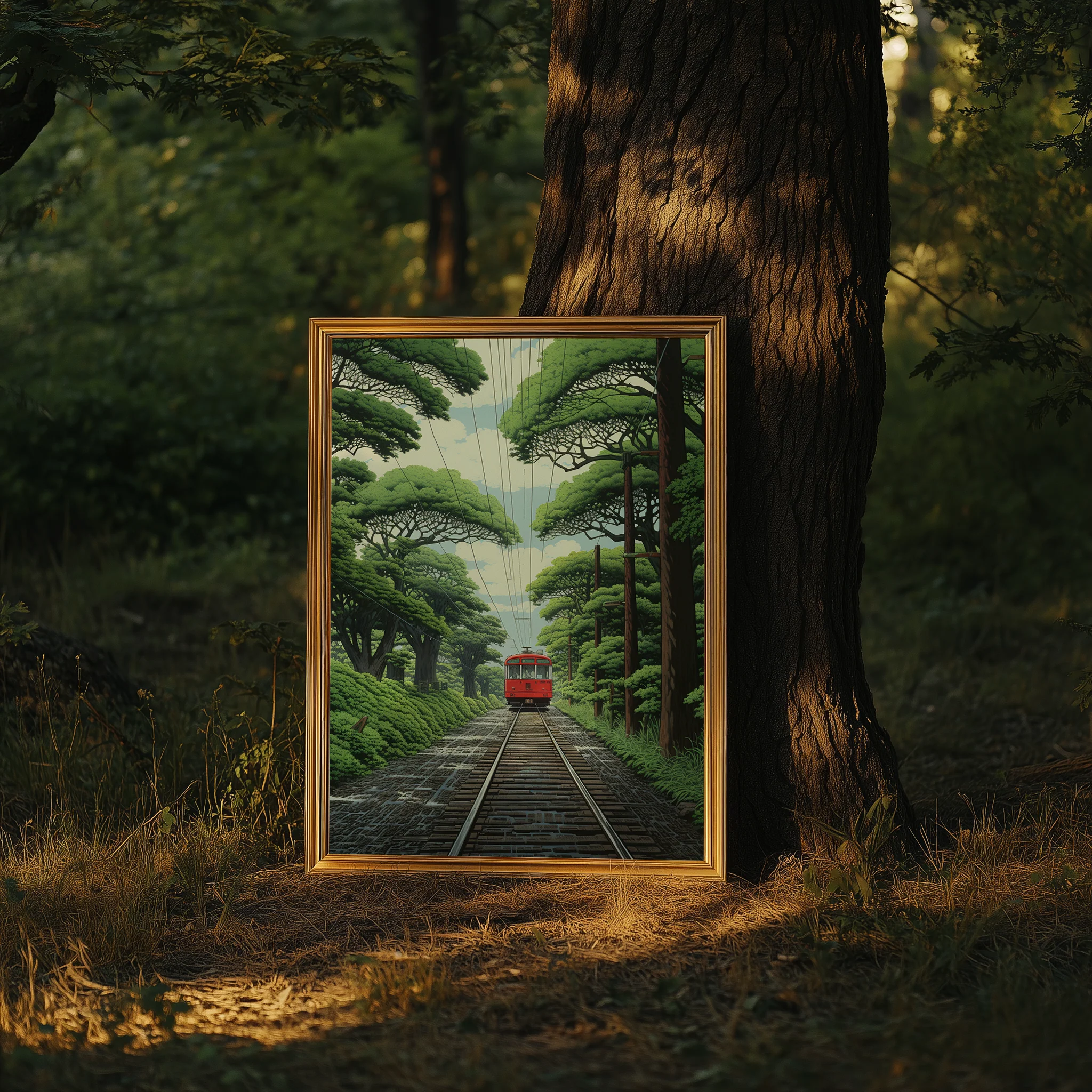 Train Through Japanese Forest – Poster - Image 3
