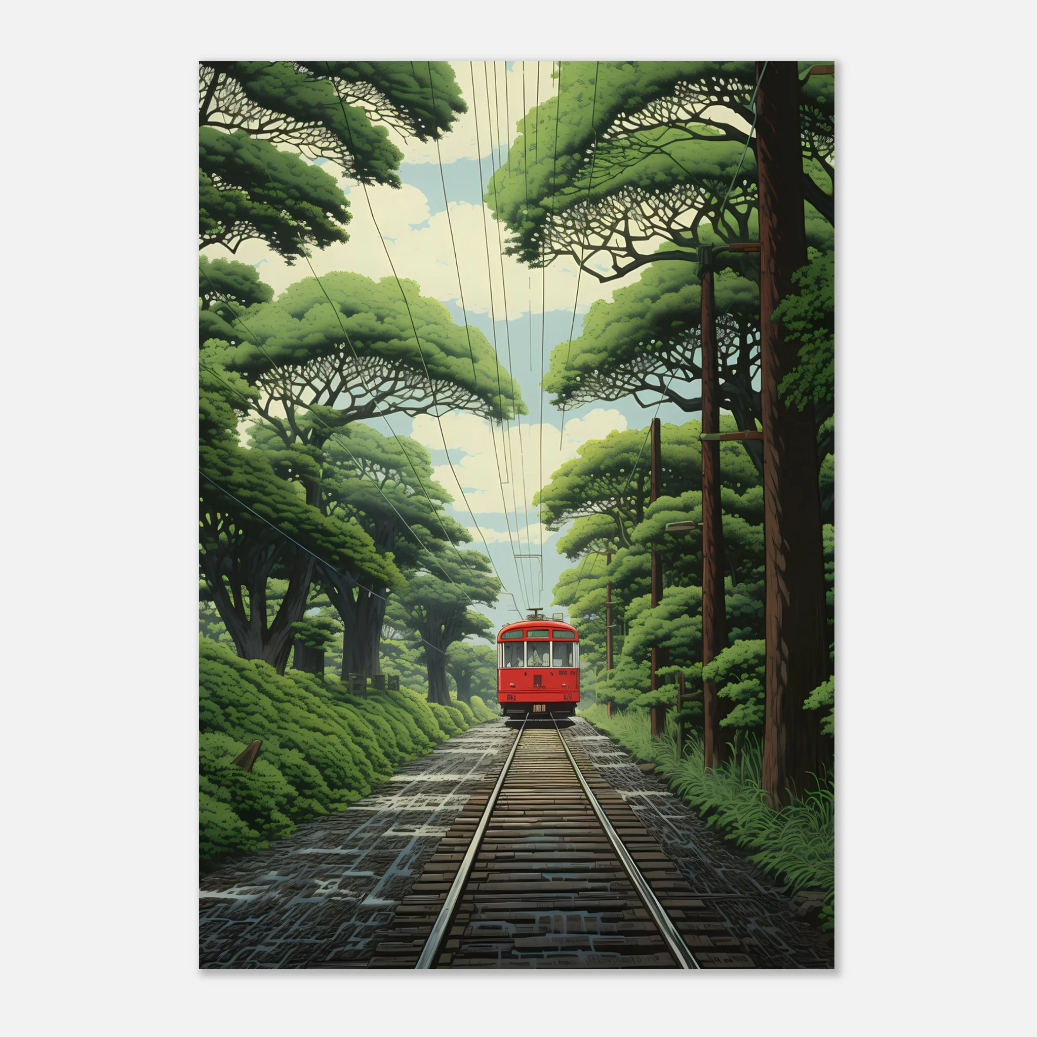Train Through Japanese Forest – Poster - Image 6