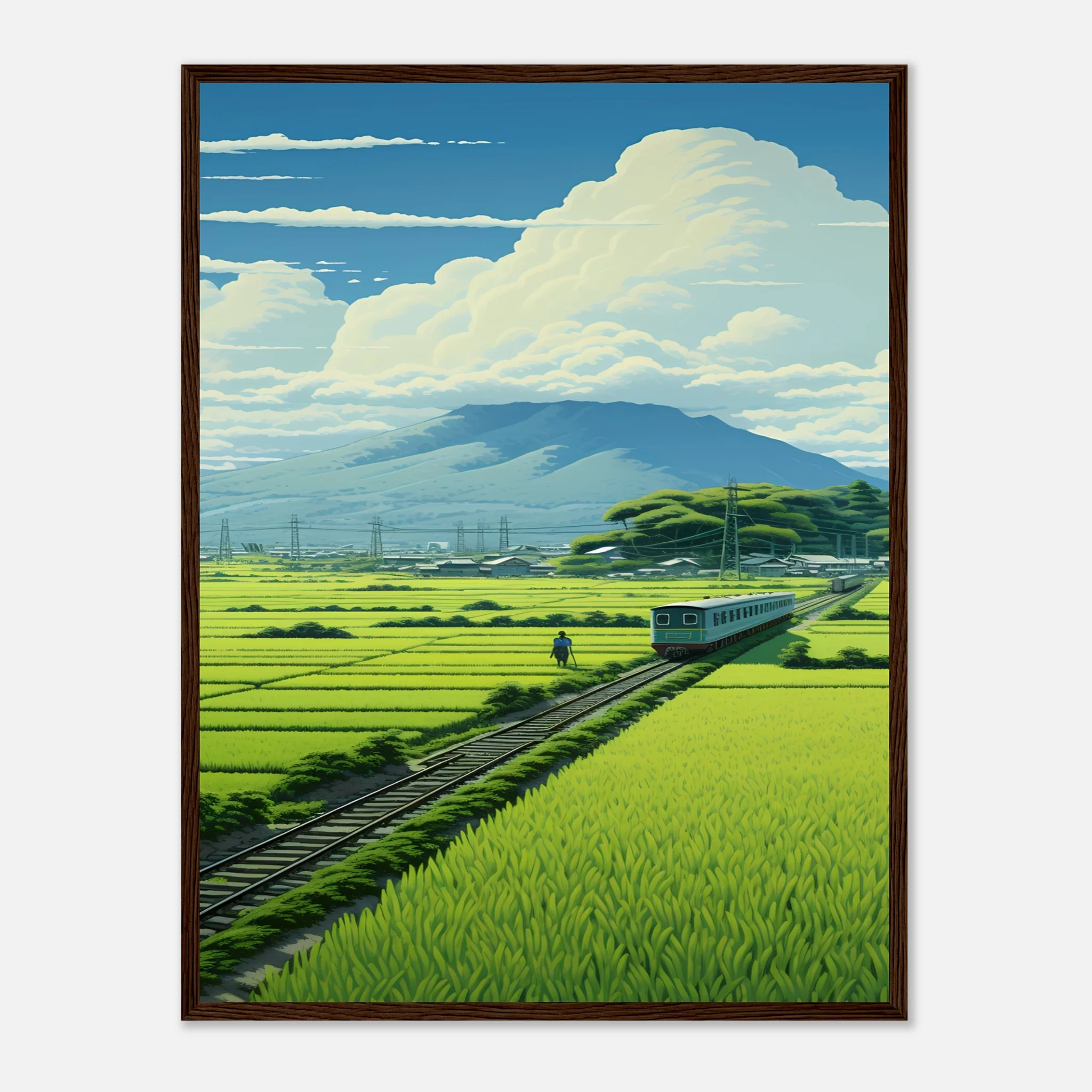 Train Through the Japanese Rice Fields - Poster - Image 12