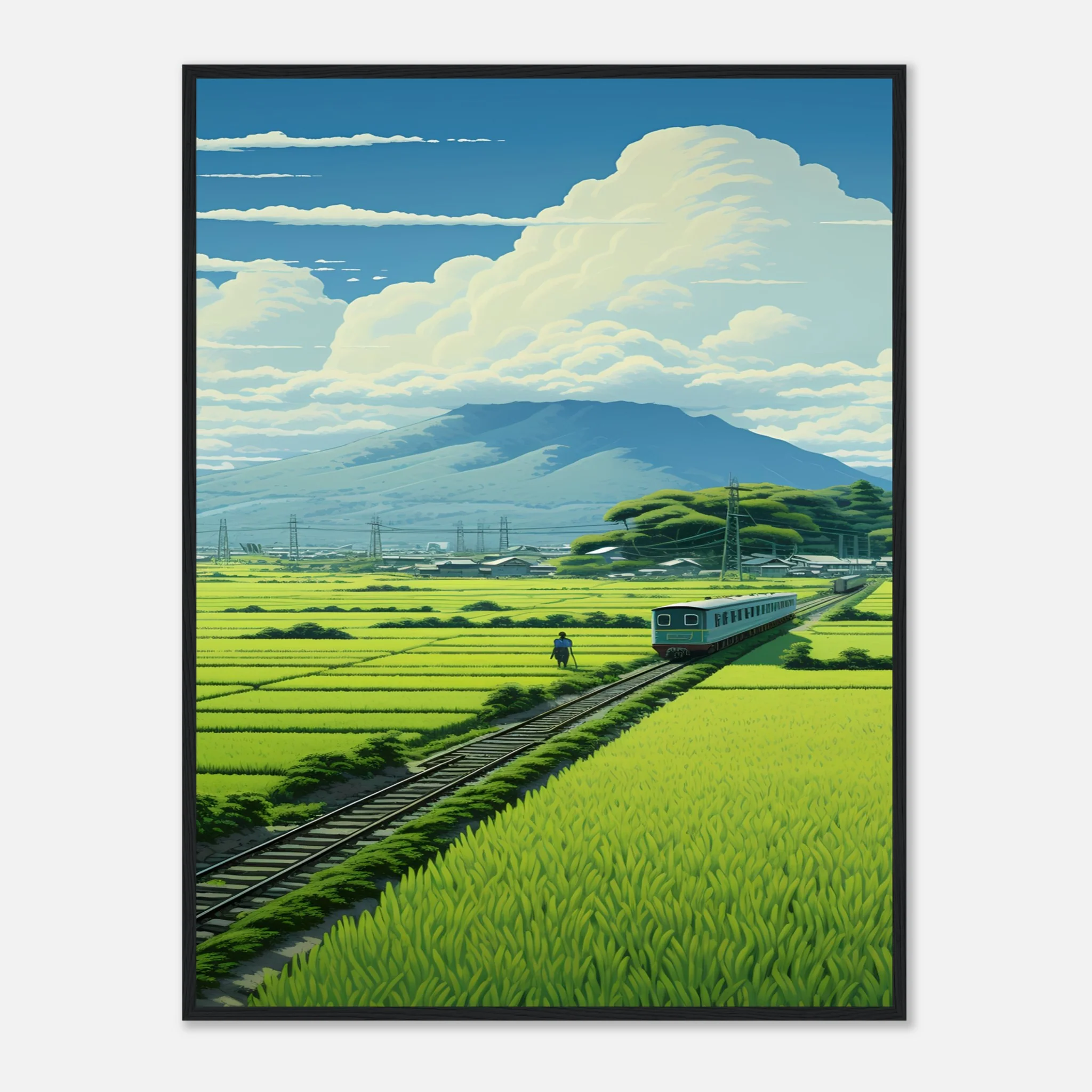 Train Through the Japanese Rice Fields - Poster - Image 14