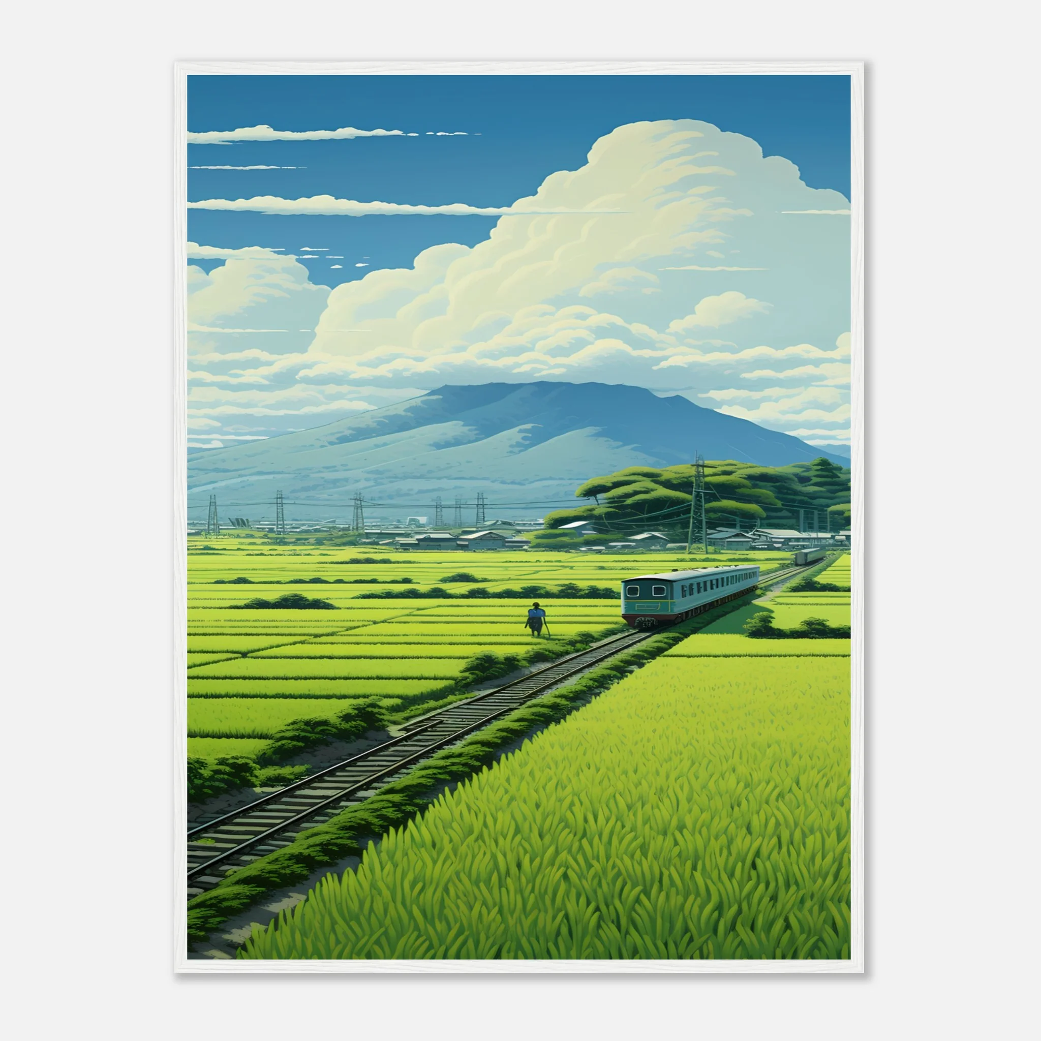 Train Through the Japanese Rice Fields - Poster - Image 16