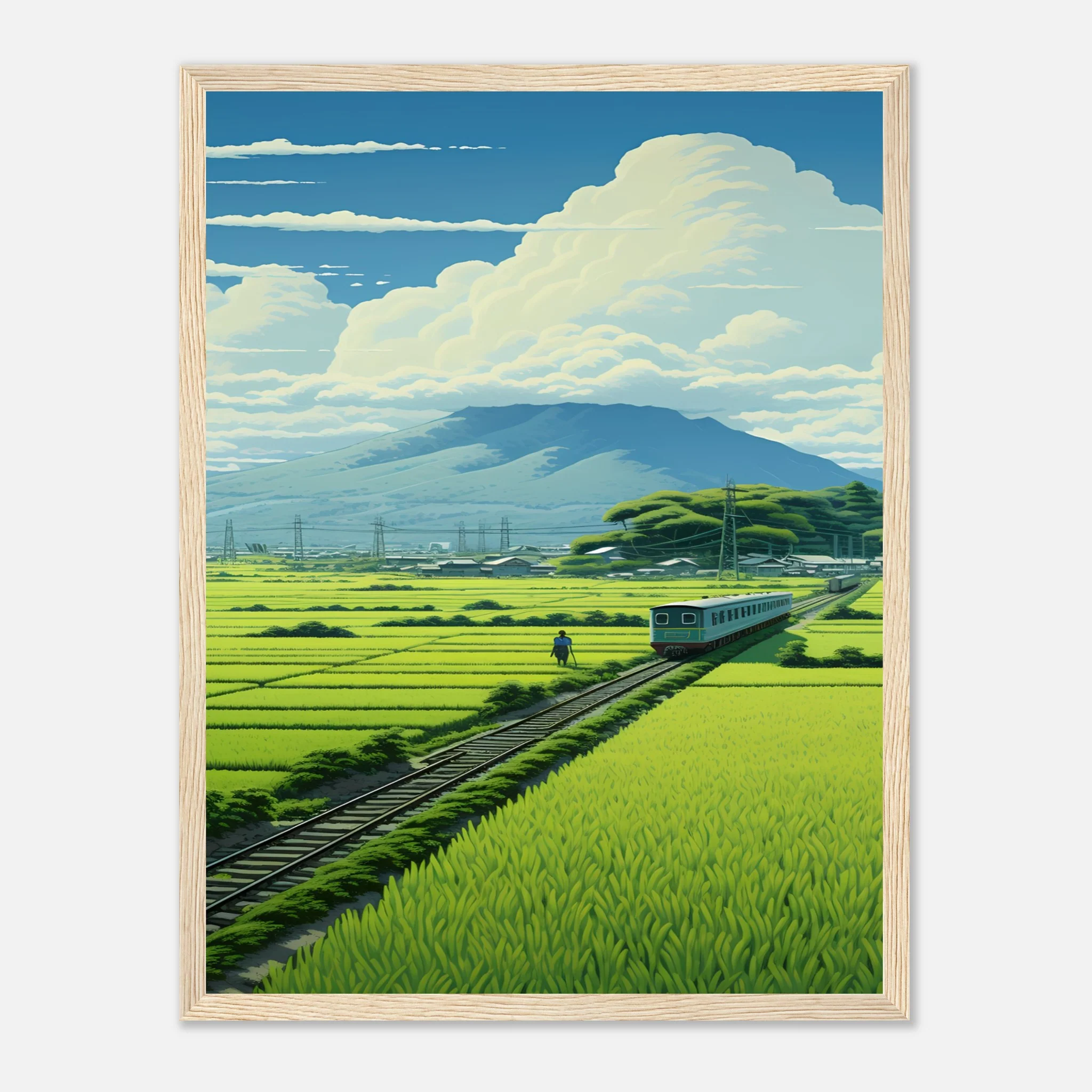 Train Through the Japanese Rice Fields - Poster - Image 18