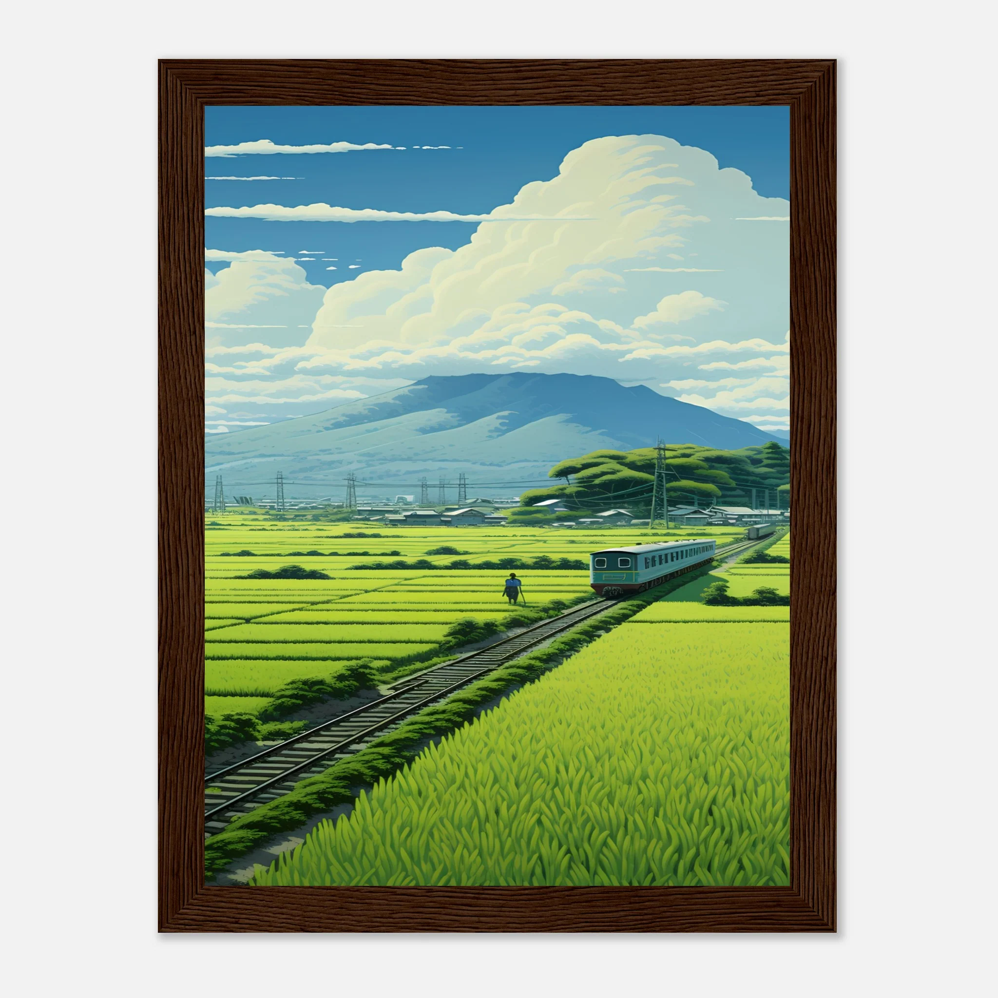 Train Through the Japanese Rice Fields - Poster - Image 19
