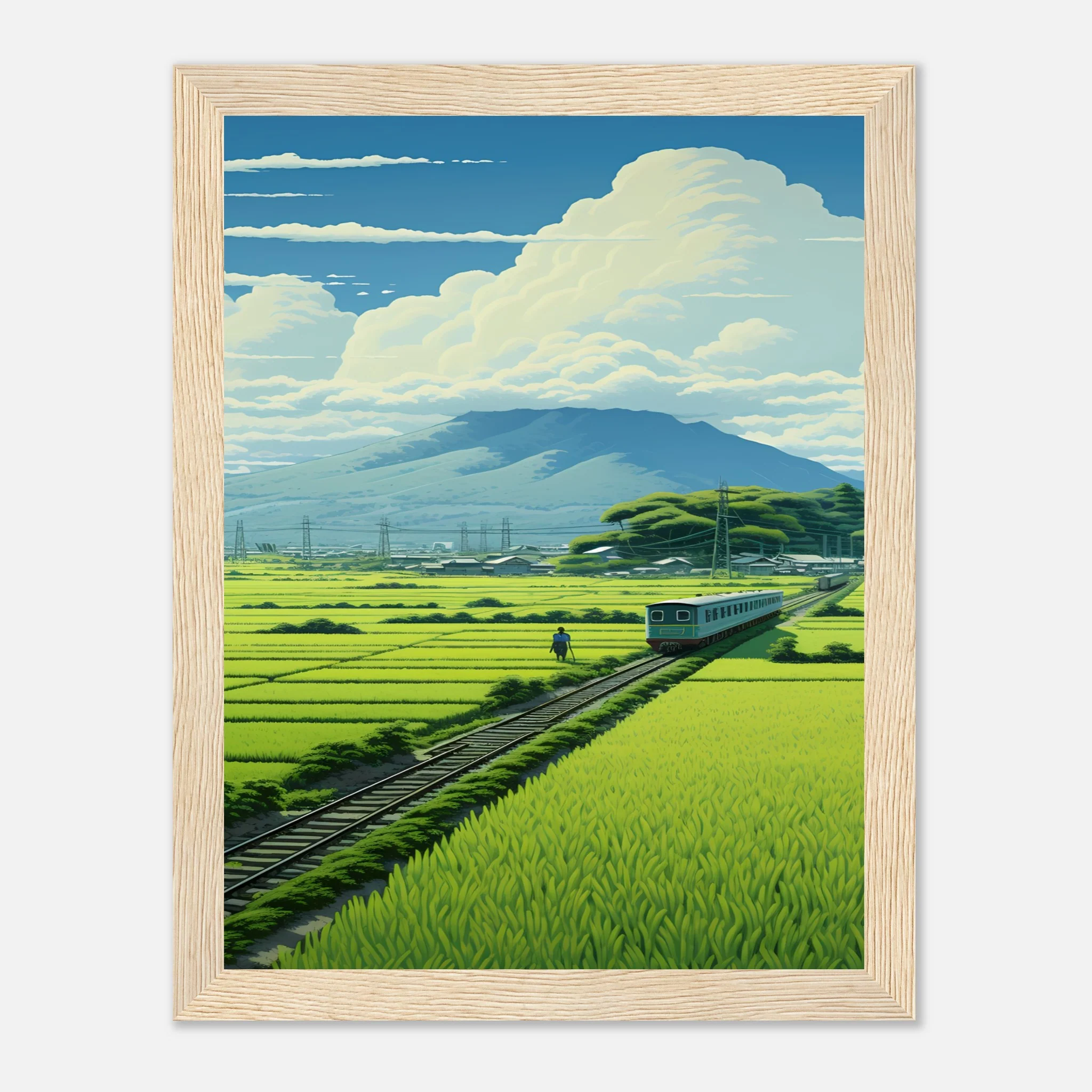 Train Through the Japanese Rice Fields - Poster - Image 27