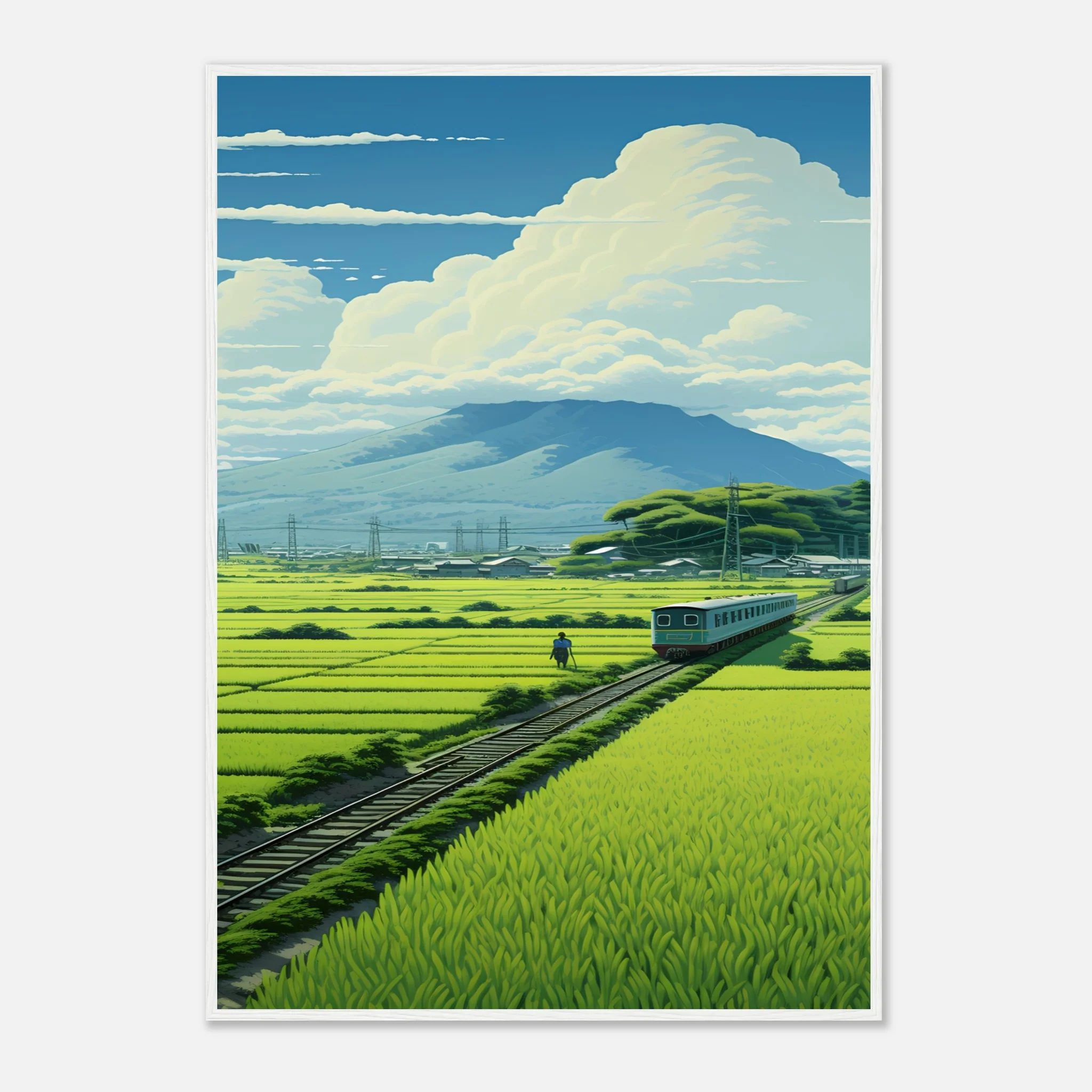 Train Through the Japanese Rice Fields - Poster - Image 28